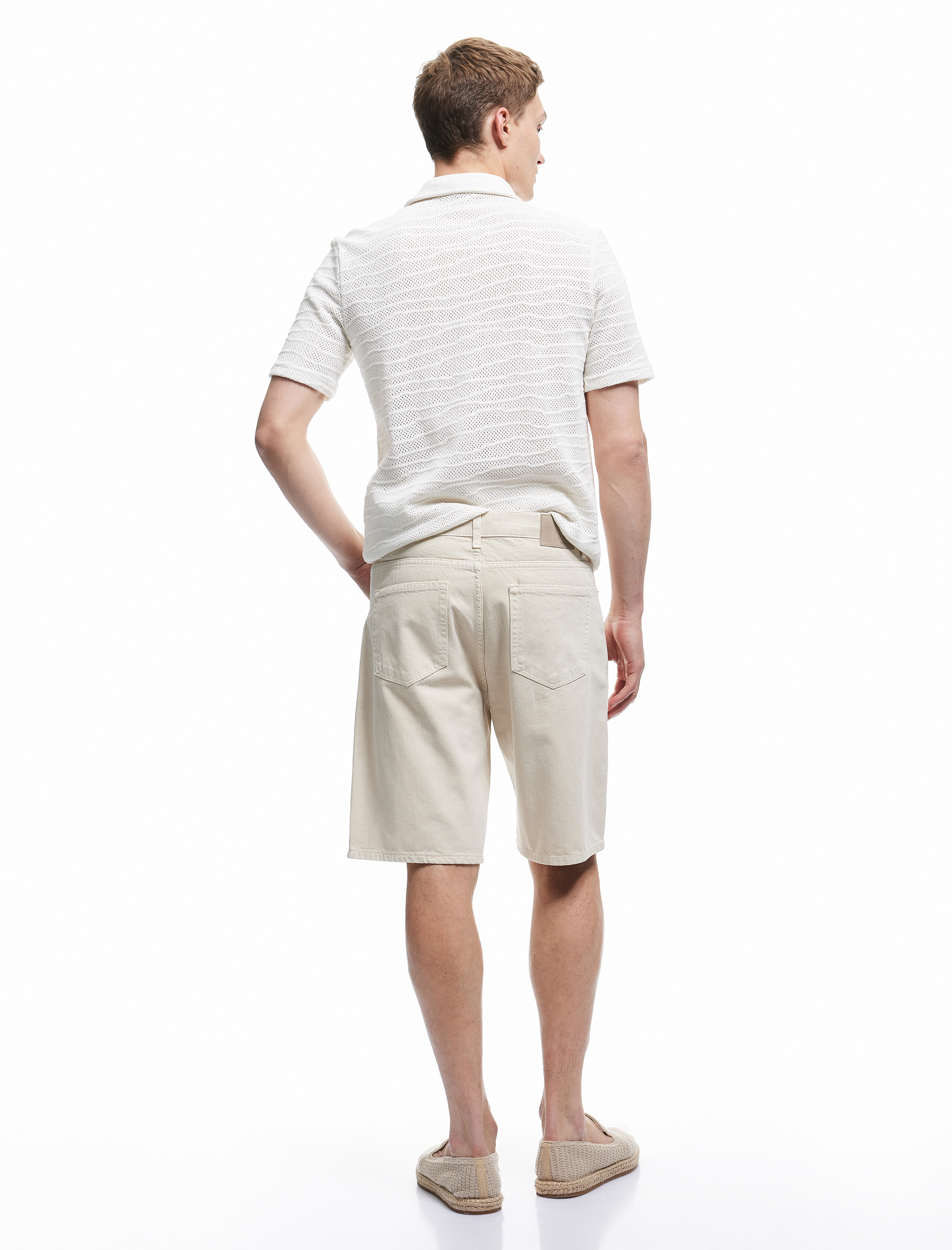   Normal Bel Pamuklu Cep Detaylı Bermuda Loose Fit Jean Şort