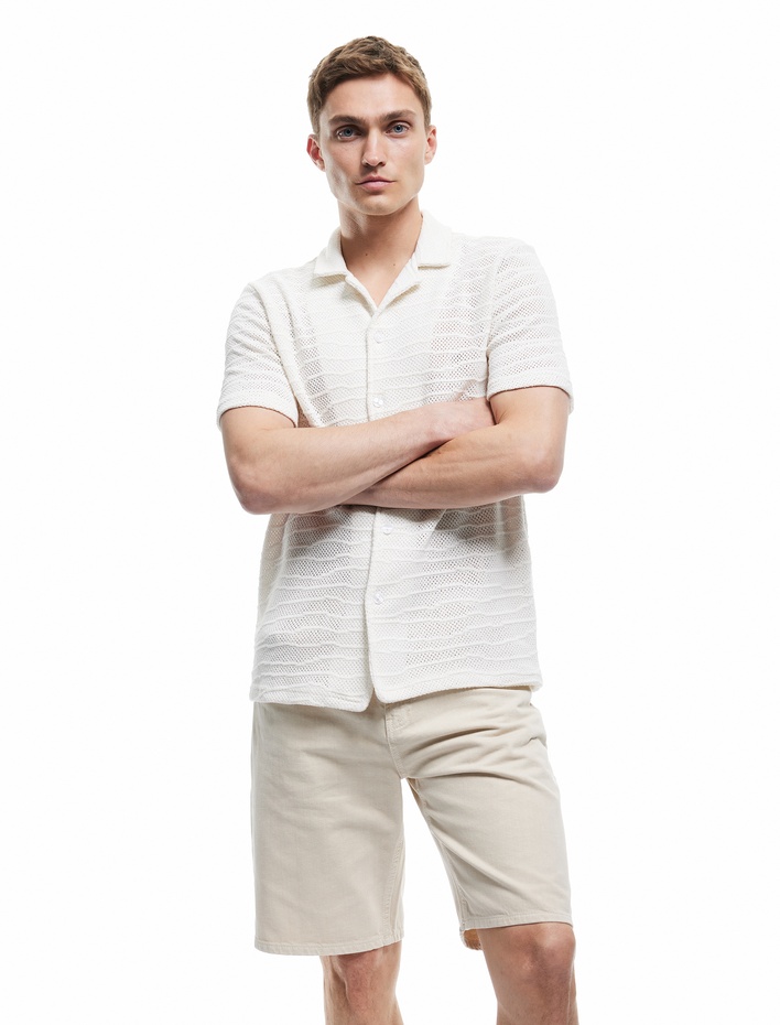  Normal Bel Pamuklu Cep Detaylı Bermuda Loose Fit Jean Şort