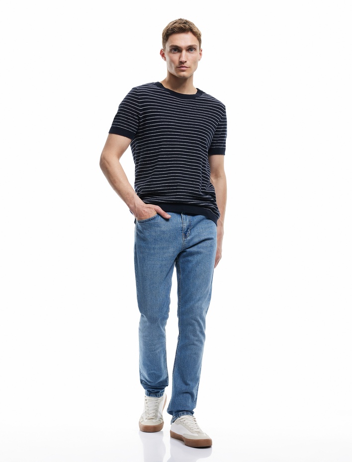  Normal Bel Pamuklu Slim Fit Jean Pantolon - Brad Jean