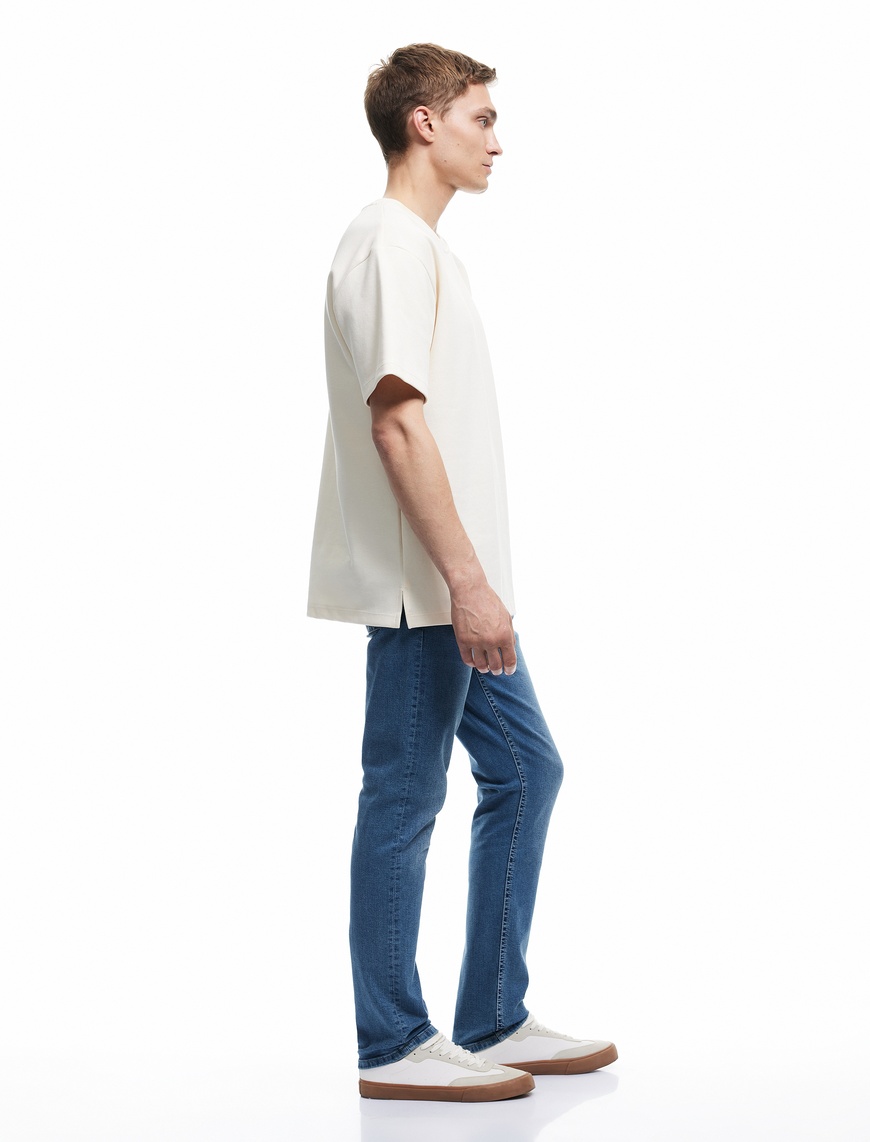   Normal Bel Cep Detaylı Pamuklu Slim Fit Jean Pantolon - Brad Jean