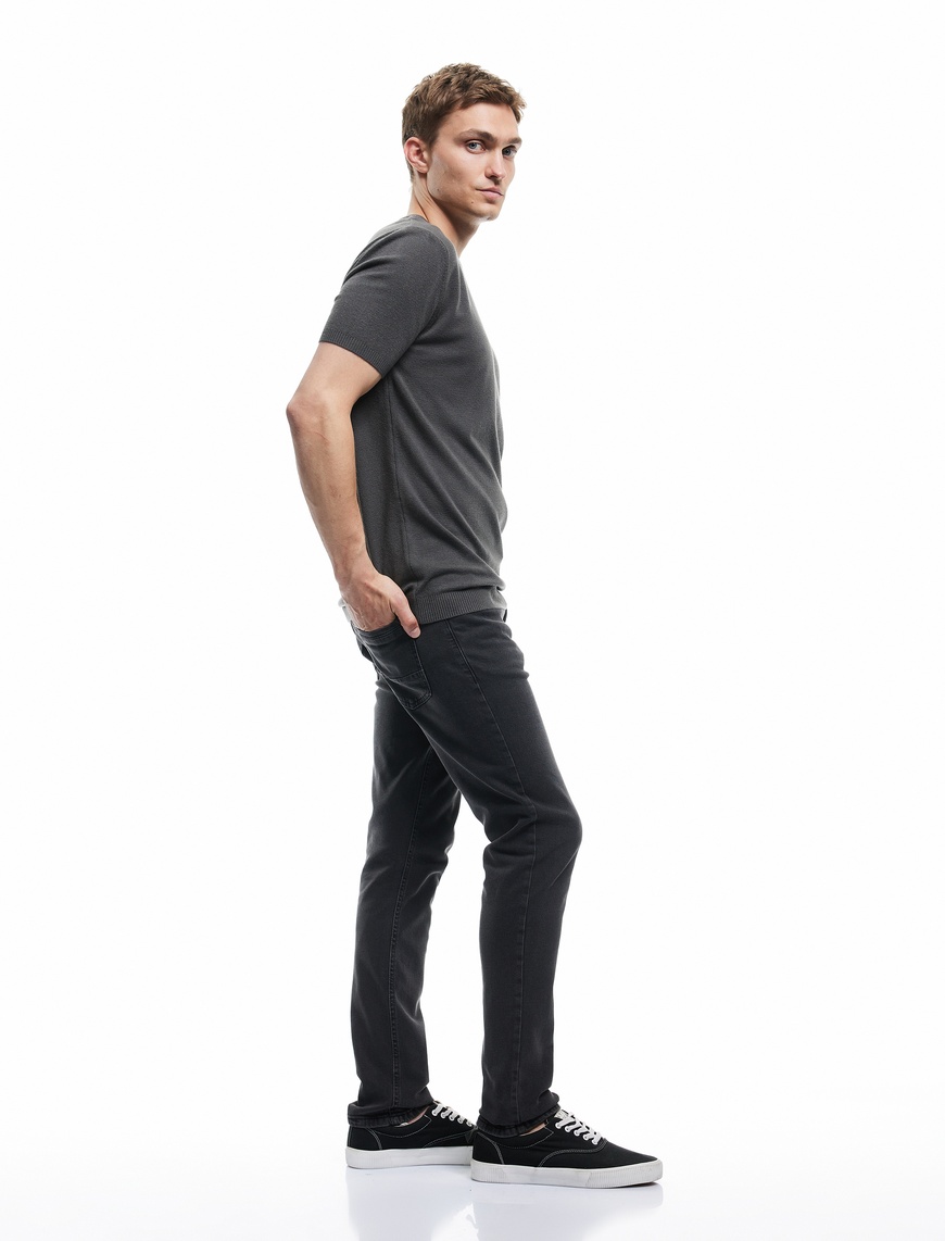   Normal Paça Pamuklu Cep Detaylı Slim Fit Jean Pantolon - Brad Jean