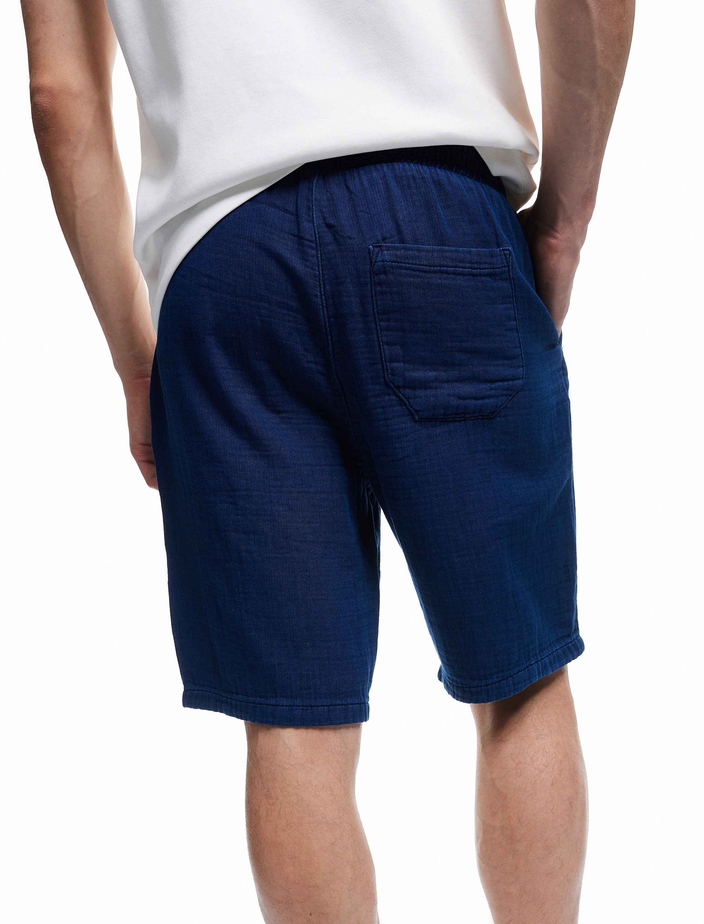   Beli Bağcıklı Pamuklu Cep Detaylı Bermuda Oversize Jean Şort