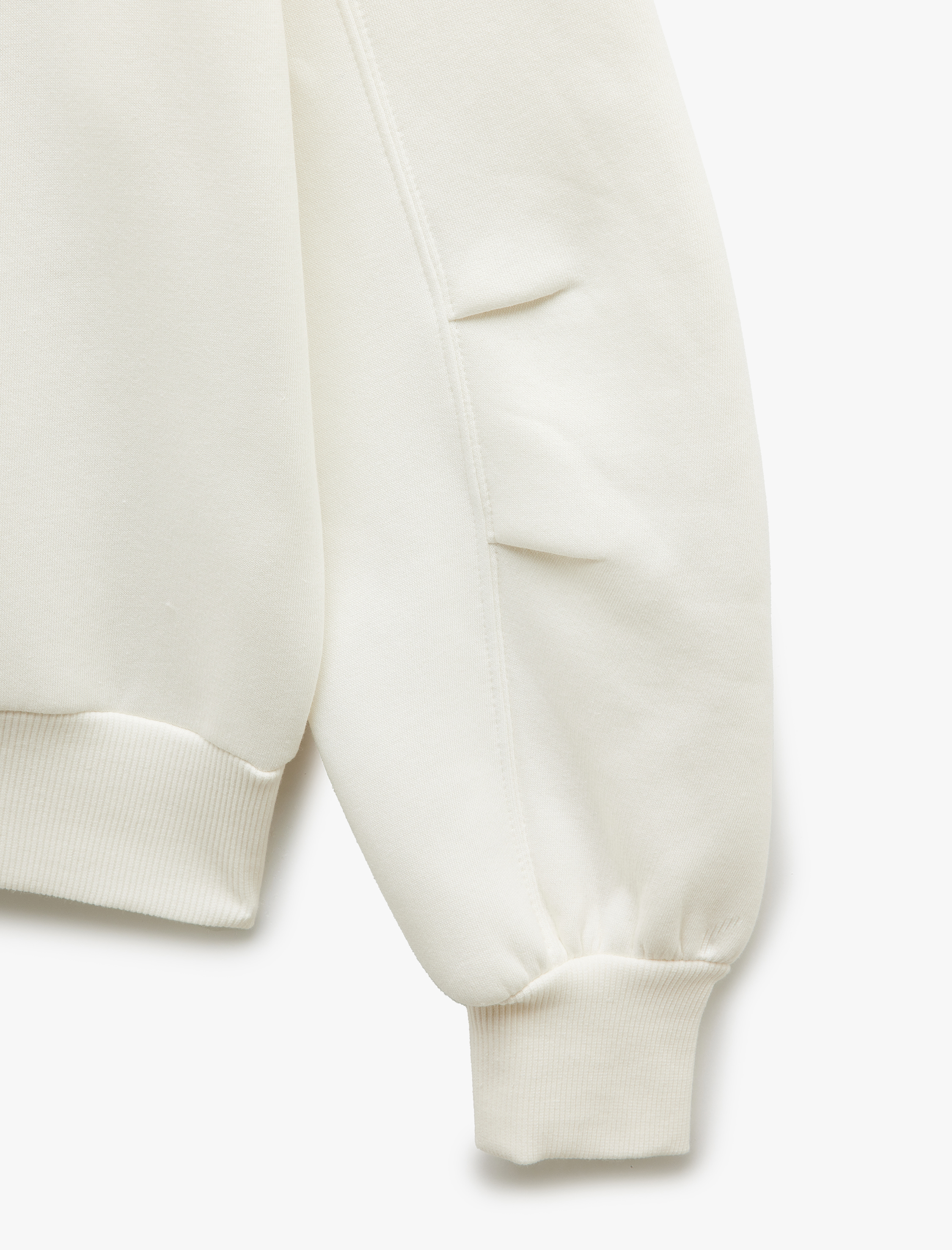   Şardonlu Kapşonlu Uzun Kollu Fermuarlı Sweatshirt