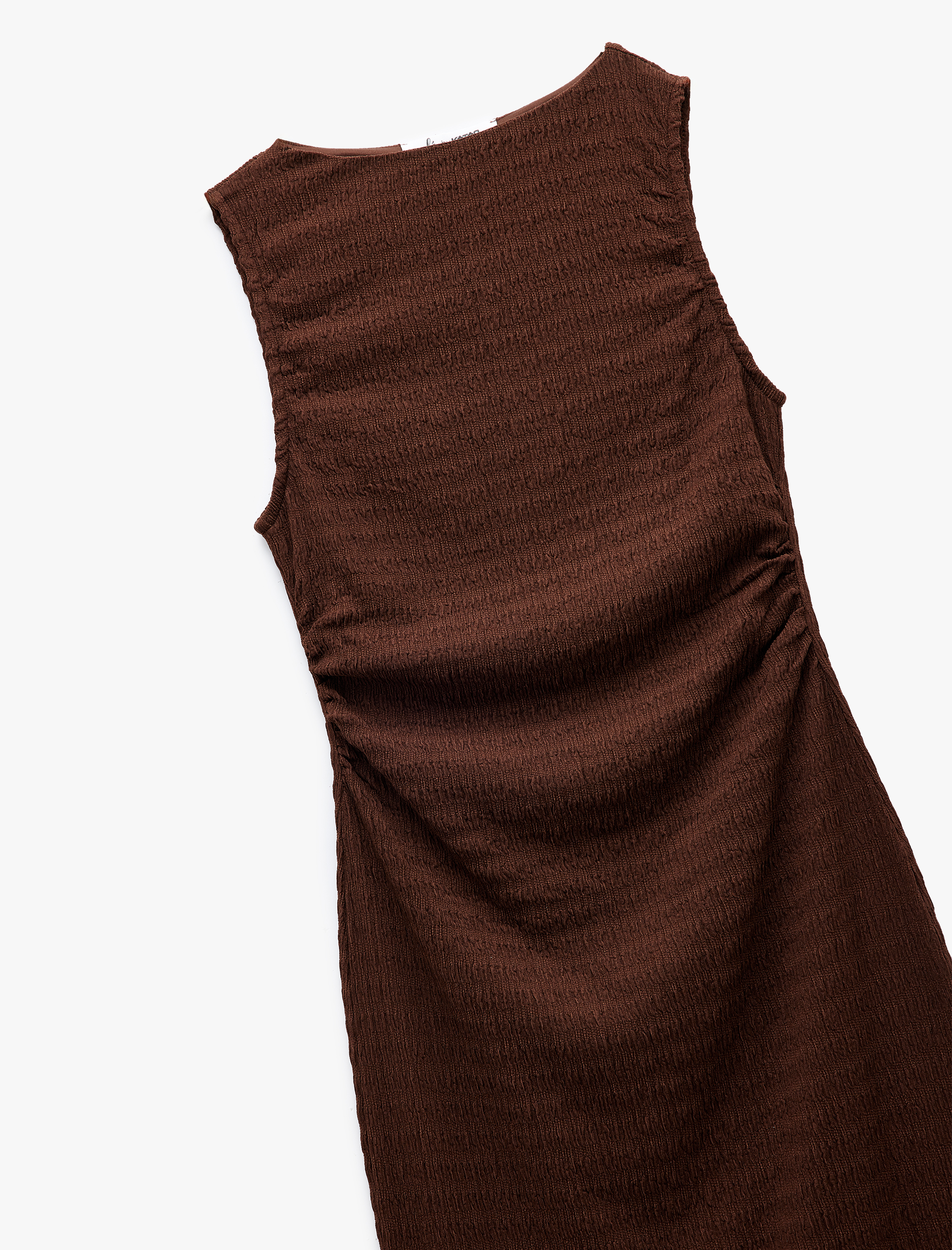   Kolsuz Büzgülü Midi Elbise