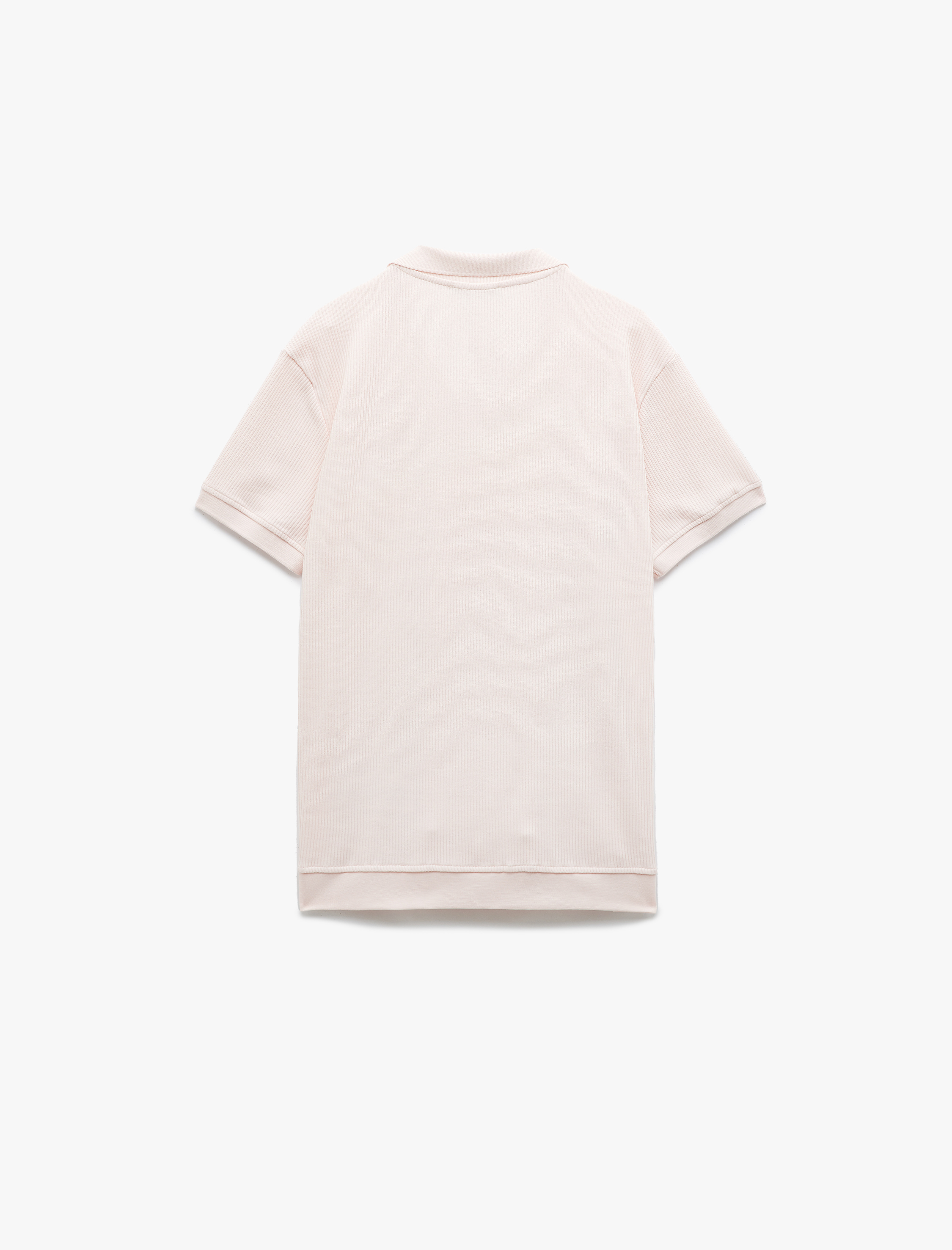   Pamuklu Kısa Kollu Dokulu Regular Fit Polo Yaka Tişört