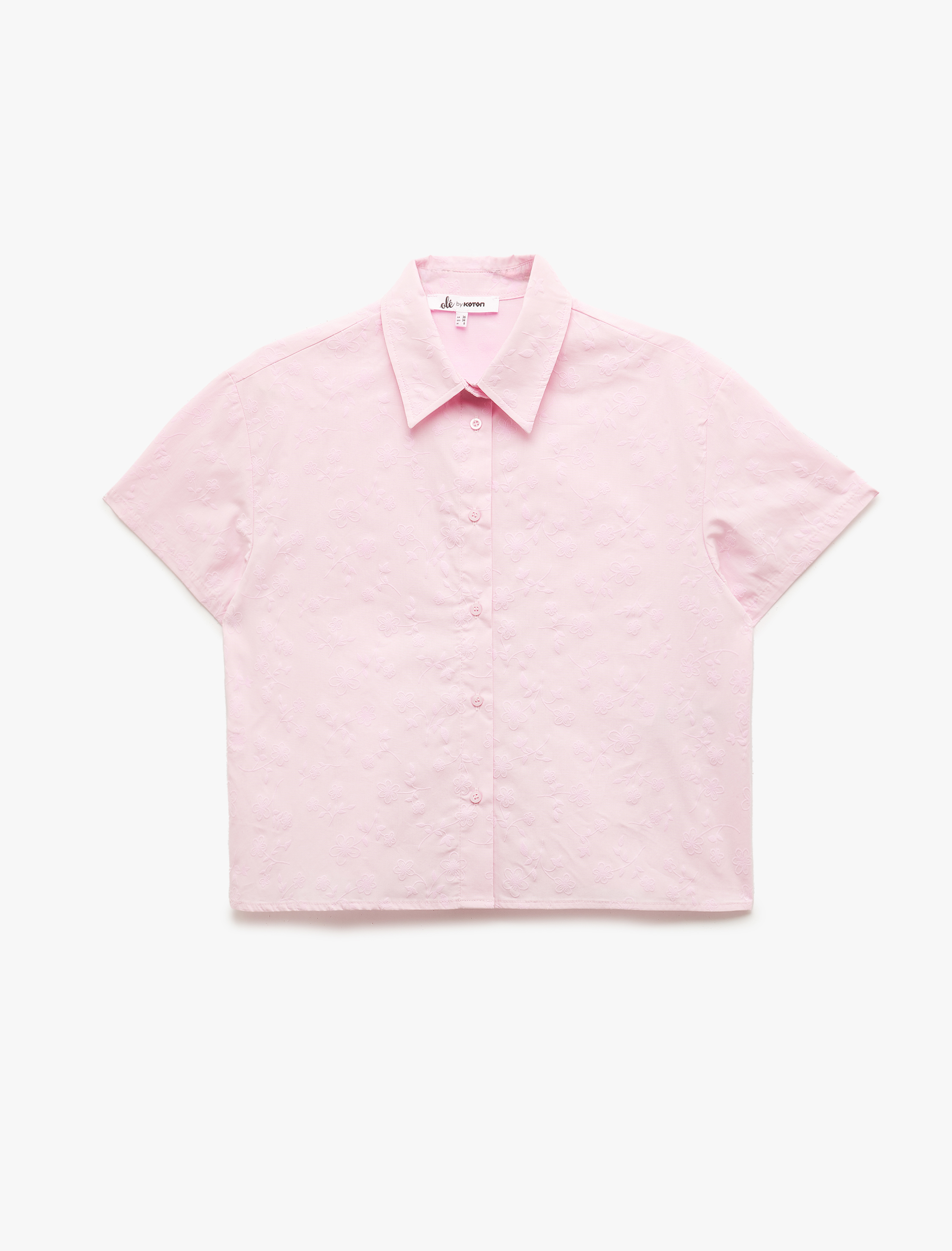   Kısa Kollu Klasik Yaka Düğmeli Pamuklu Gömlek