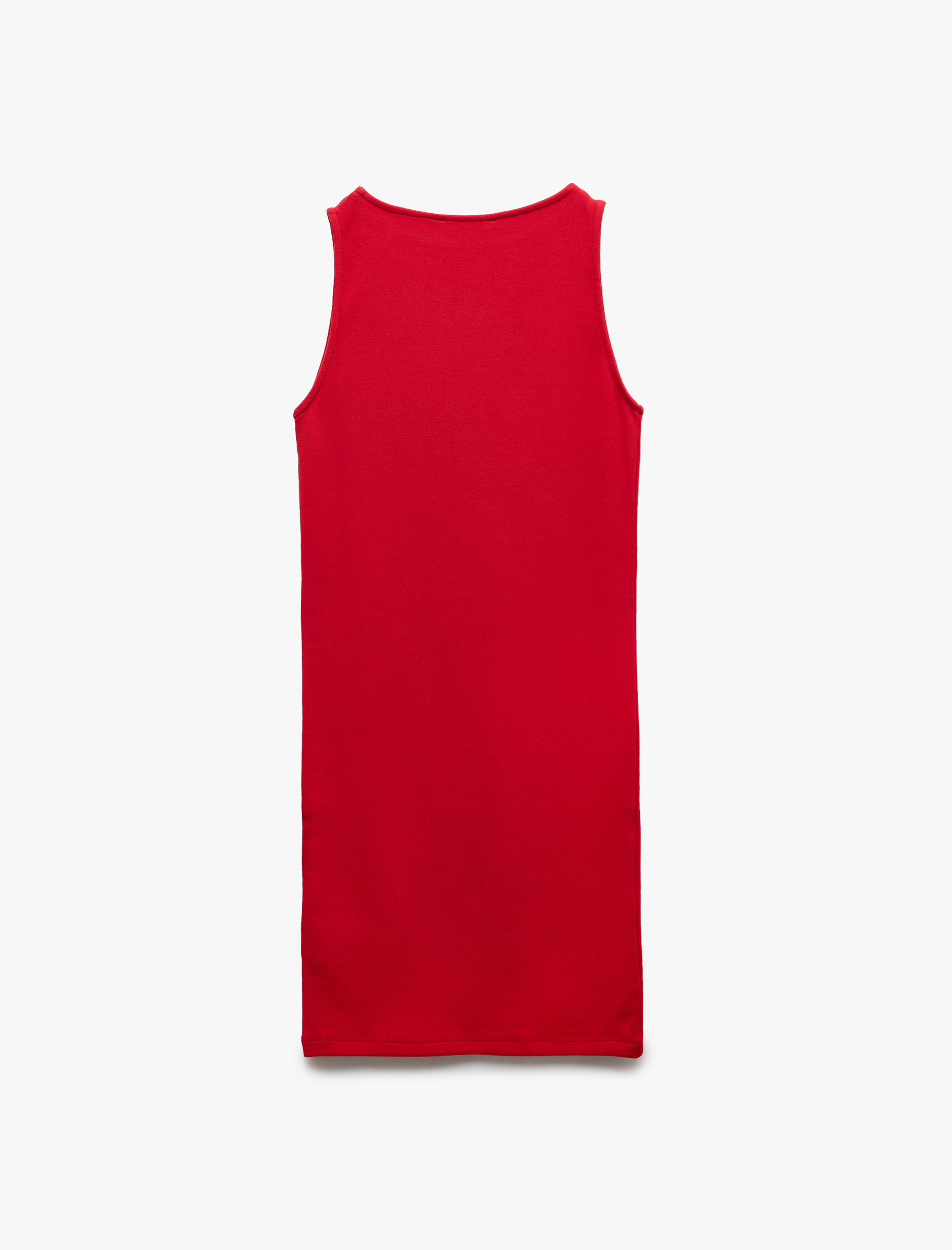   Kaşkorse Yuvarlak Yaka Kolsuz Mini Kalem Bodycon Kalem Elbise