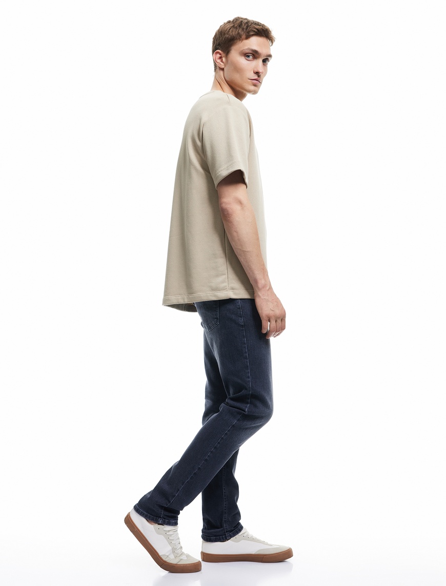   Normal Bel Cep Detaylı Pamuklu Slim Fit Jean Pantolon - Brad Jean