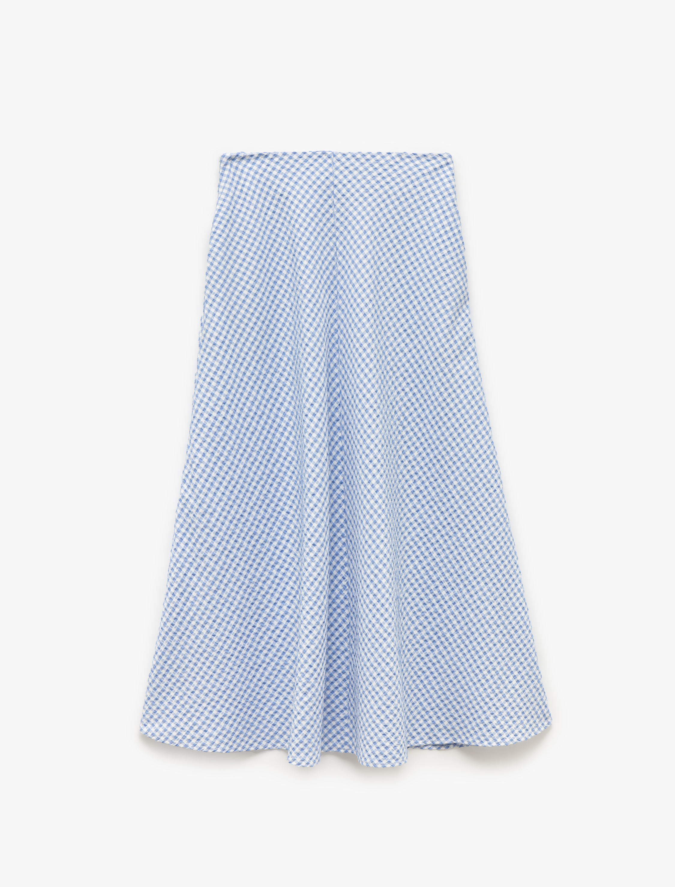   Rahat Kalıp Dokulu Pötikareli Midi Çan Kesim Kloş Etek