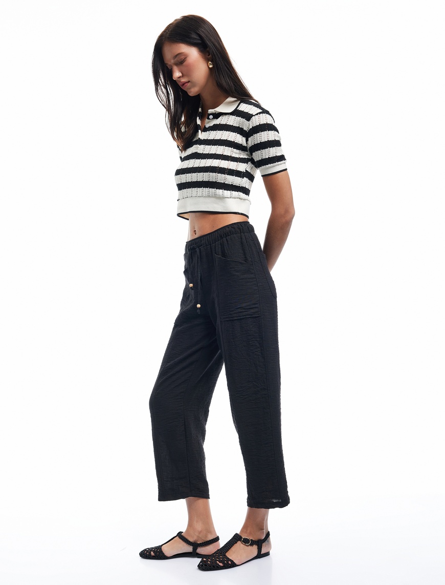  Standart Bel Cepli Dokulu Balon Fit Pantolon
