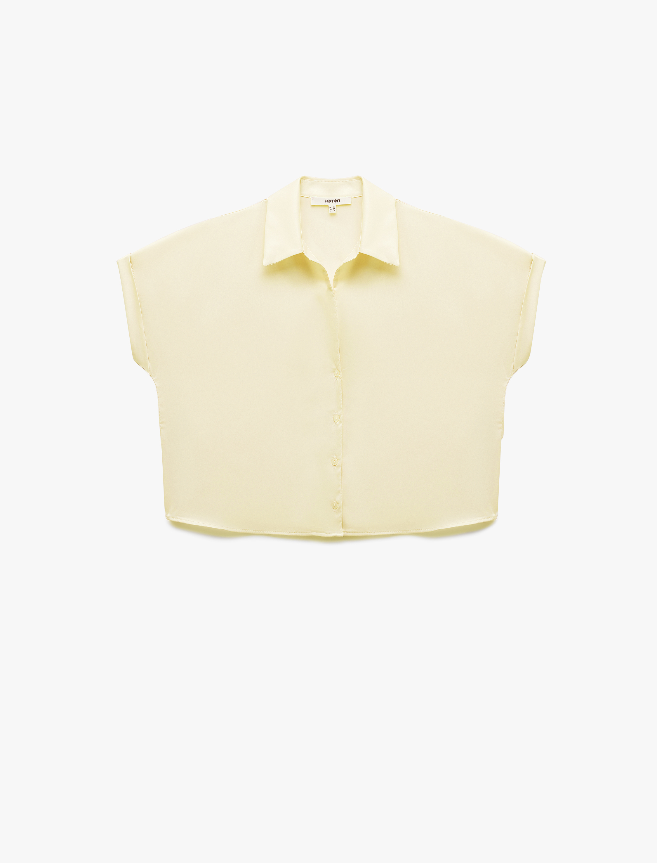   Bol Kalıp Kısa Kollu Klasik Yaka Saten Gömlek