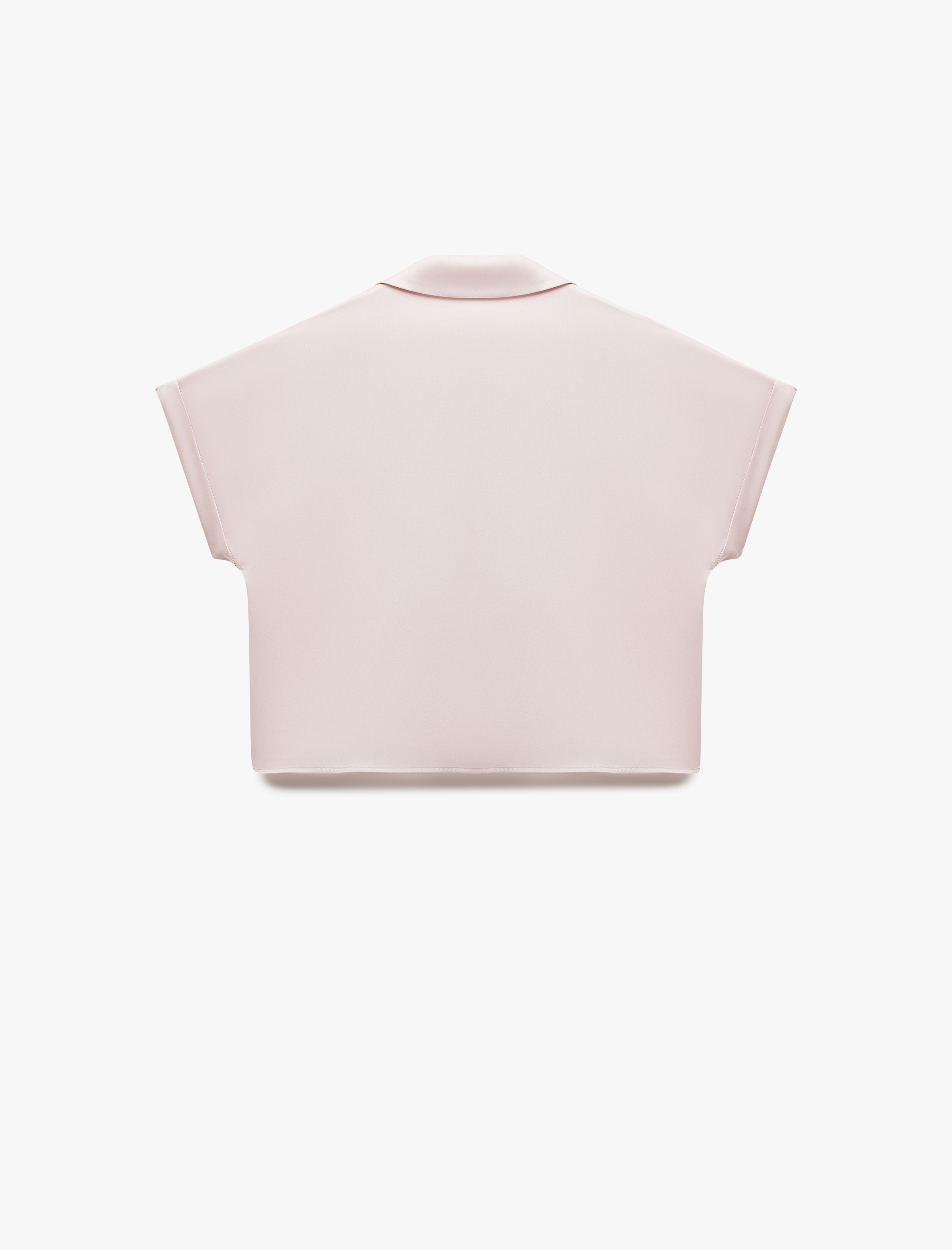   Bol Kalıp Kısa Kollu Klasik Yaka Saten Gömlek