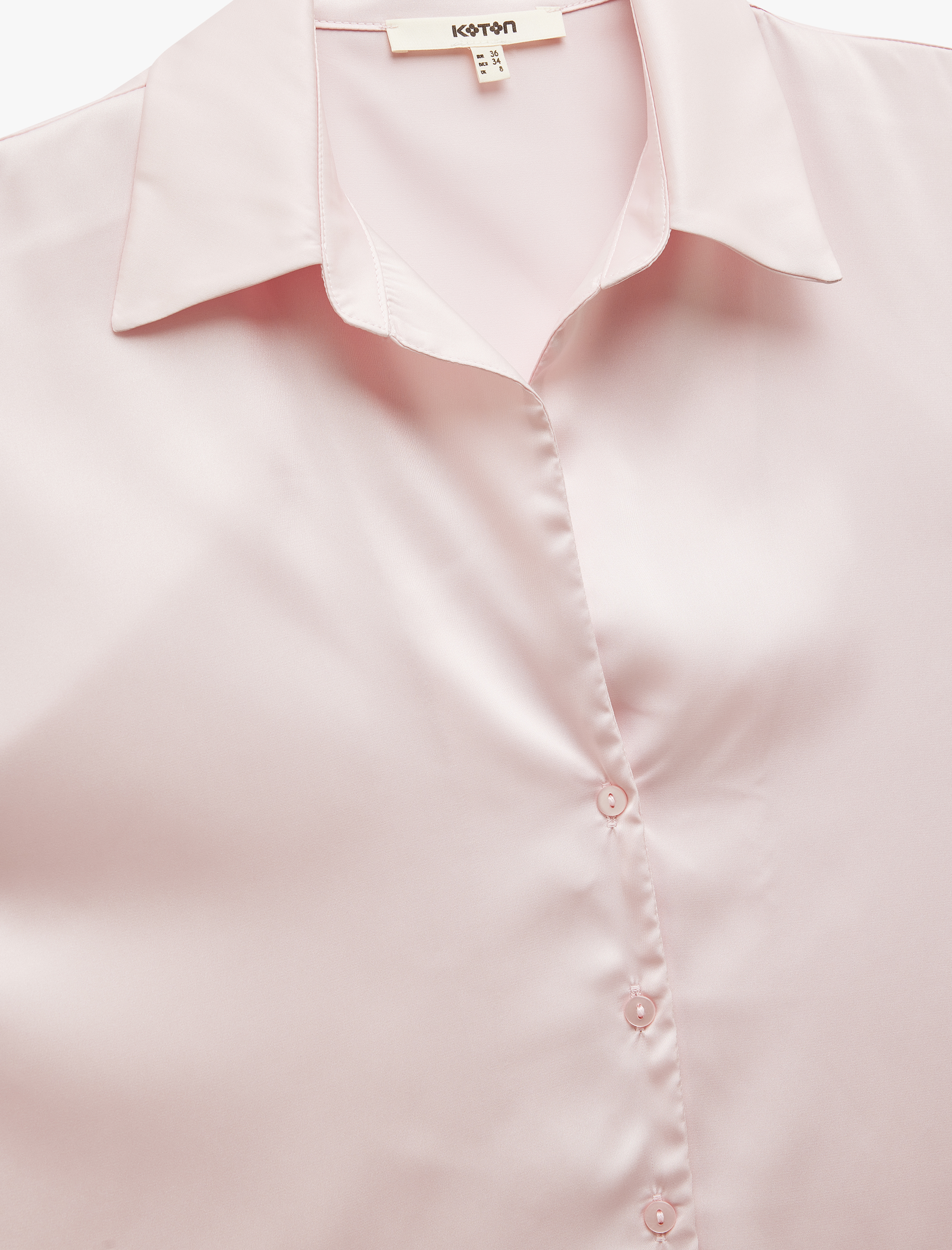   Bol Kalıp Kısa Kollu Klasik Yaka Saten Gömlek