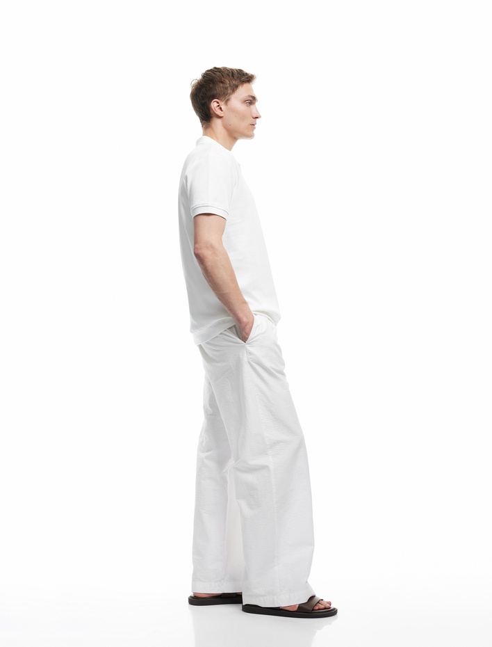  Pamuklu Kısa Kollu Dokulu Regular Fit Polo Yaka Tişört