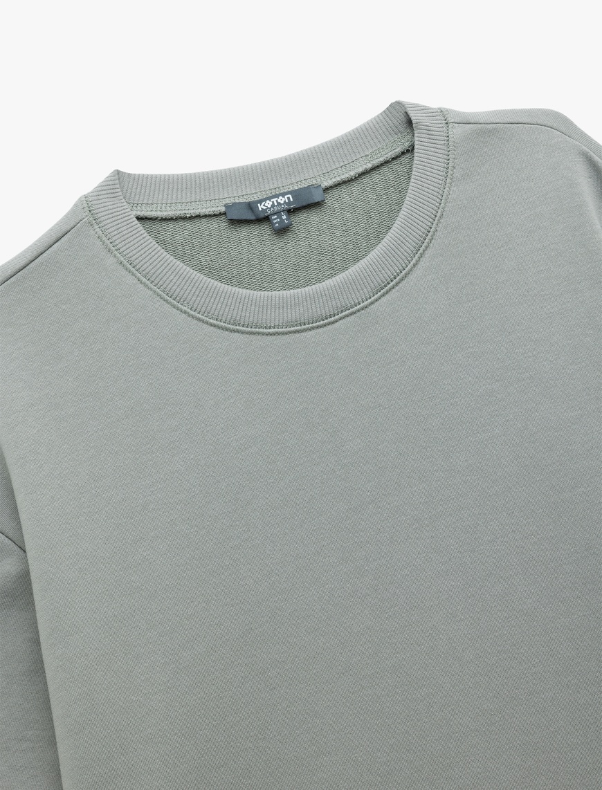   Kısa Kollu Bisiklet Yaka Şardonlu Basic Oversize Tişört