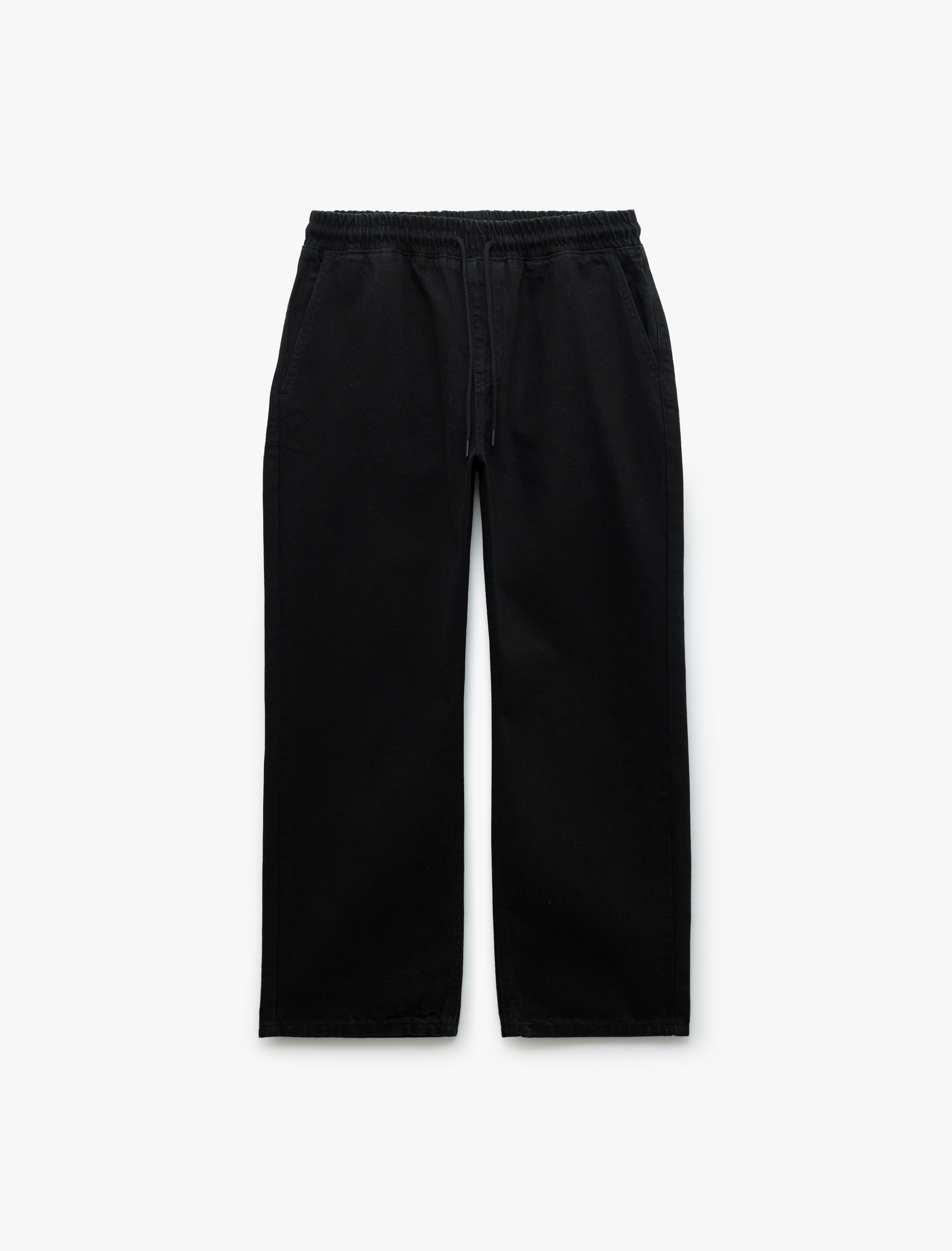   Pamuklu Cep Detaylı Beli Bağcıklı Jean Pantolon