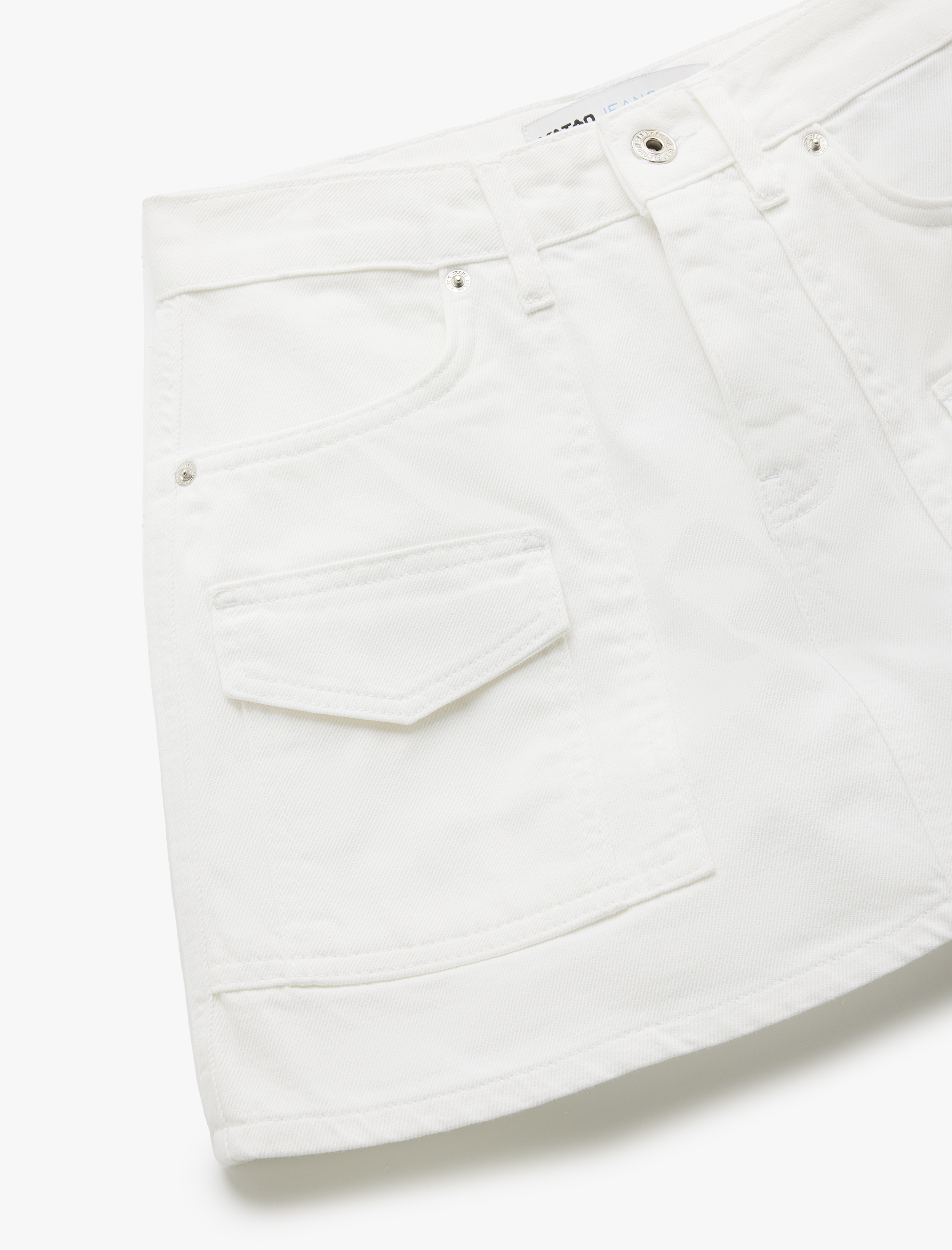   Kargo Cep Detaylı Düğmeli Pamuklu Mini Şort Etek