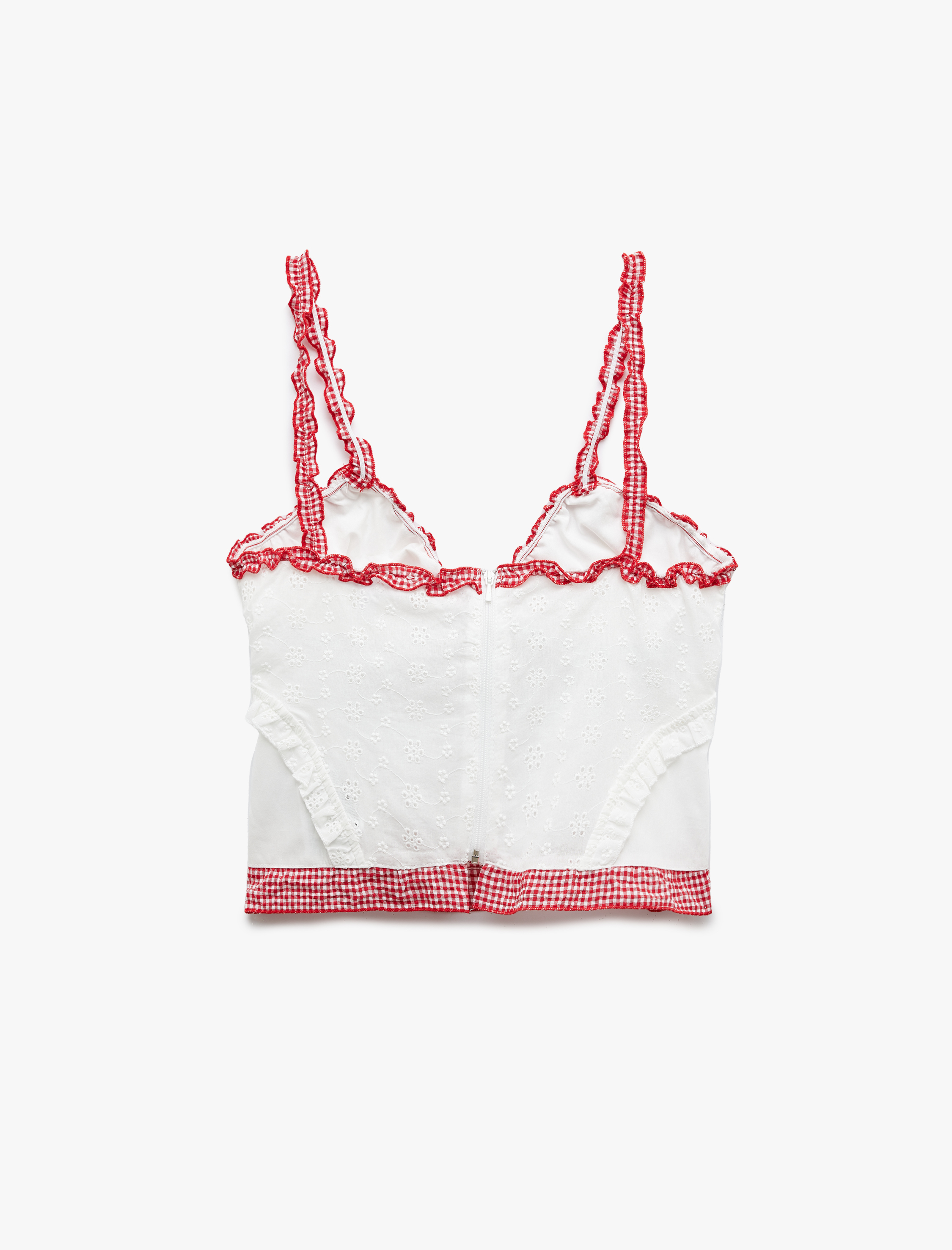   V Yaka Dantel Detaylı Dar Kesim Askılı Bluz