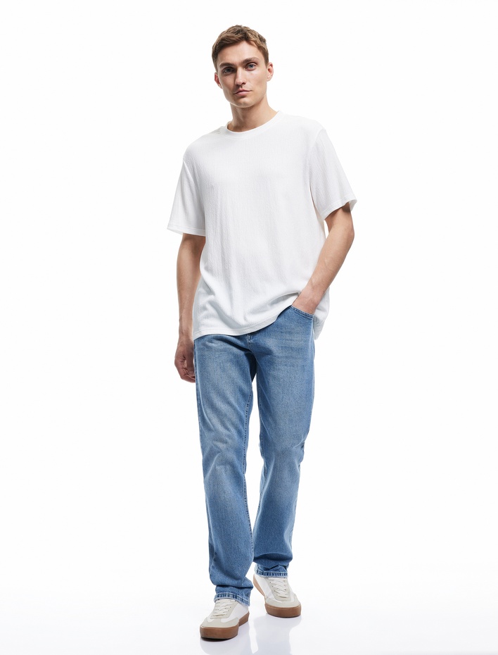  Normal Bel Pamuklu Straight Fit Jean Pantolon - Mark Jean