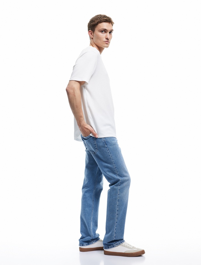  Normal Bel Pamuklu Straight Fit Jean Pantolon - Mark Jean