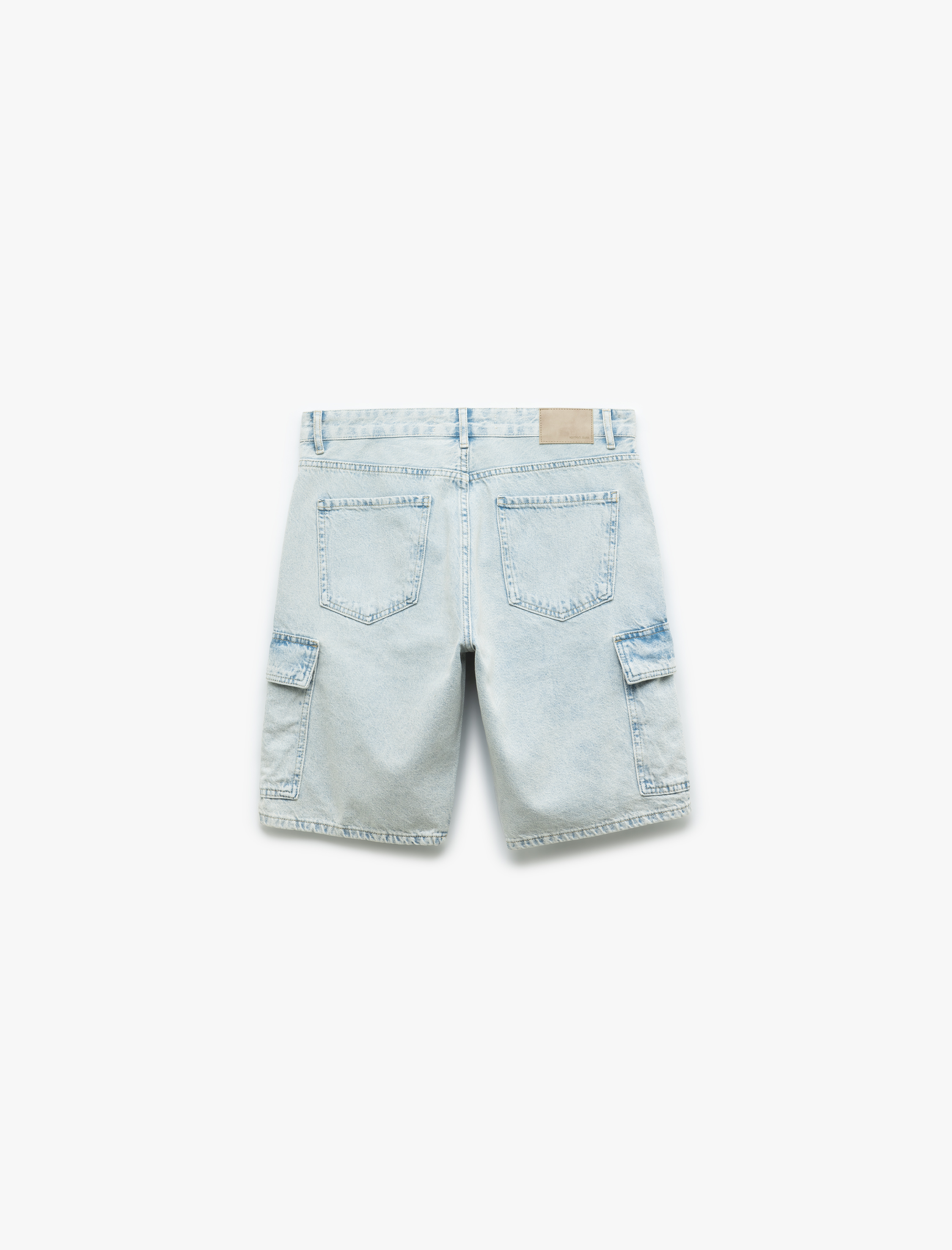   Oversize Pamuklu Cep Detaylı Bermuda Kargo Jean Şort