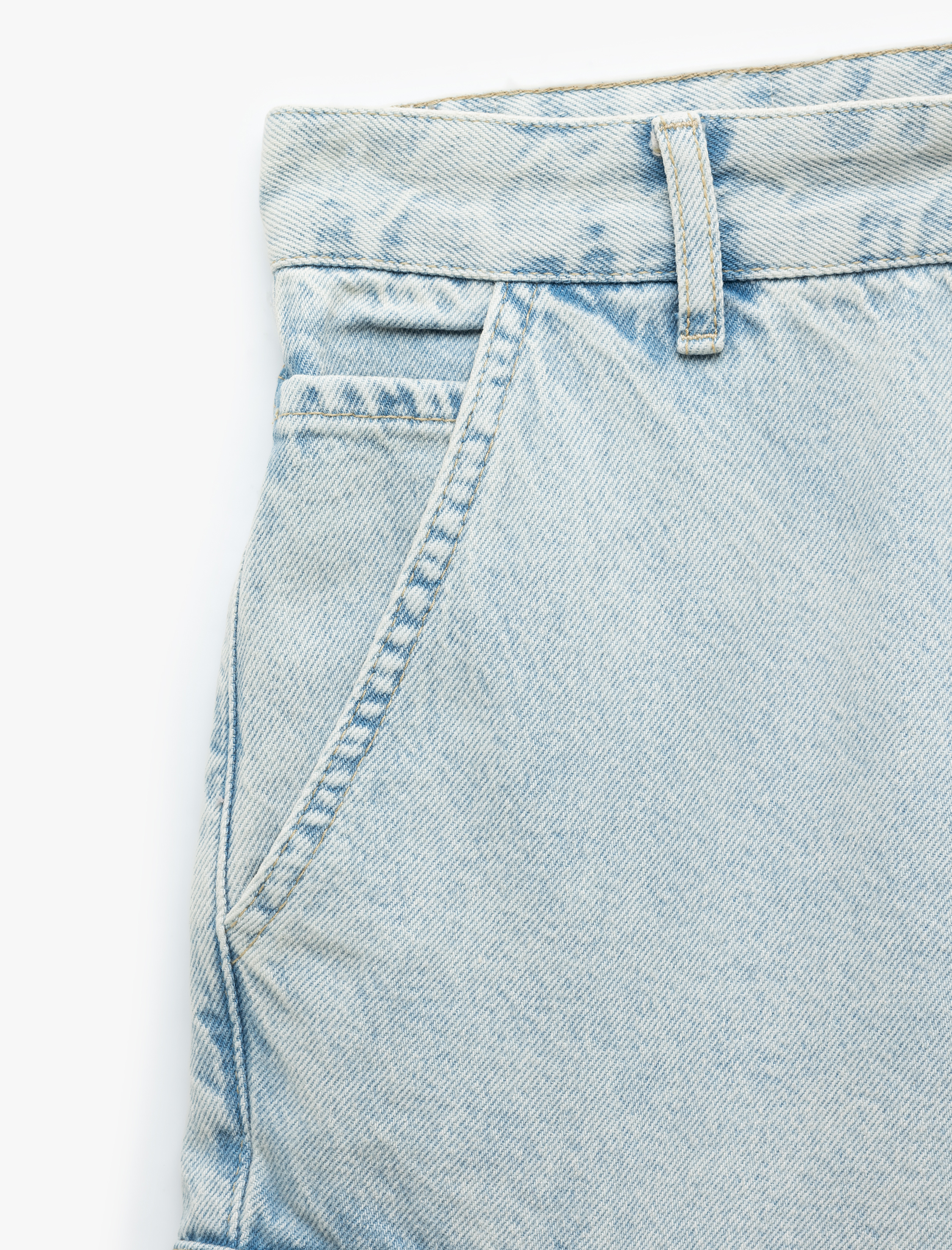   Oversize Pamuklu Cep Detaylı Bermuda Kargo Jean Şort