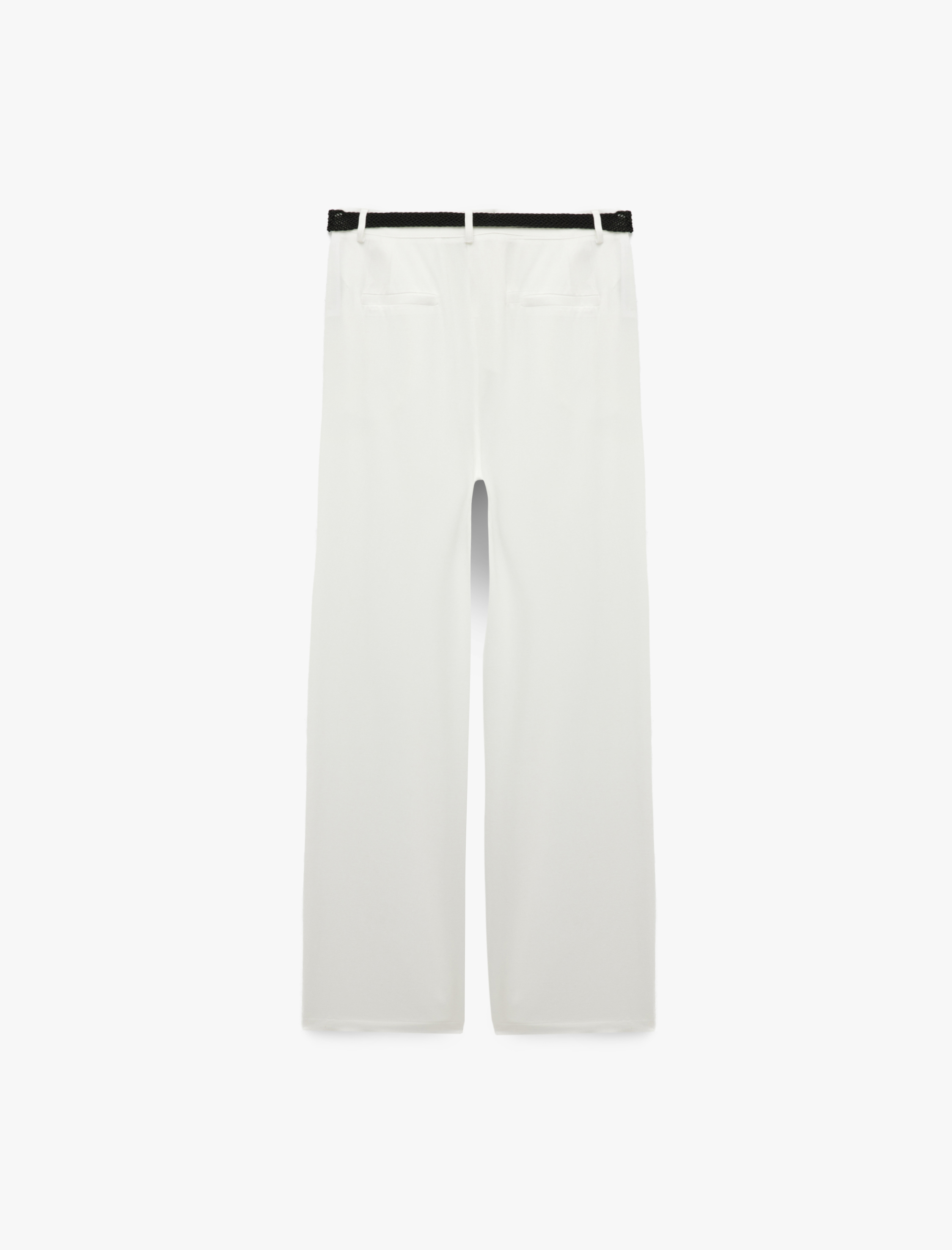   Kemer Detaylı Cepli Geniş Paça Viskon Pantolon