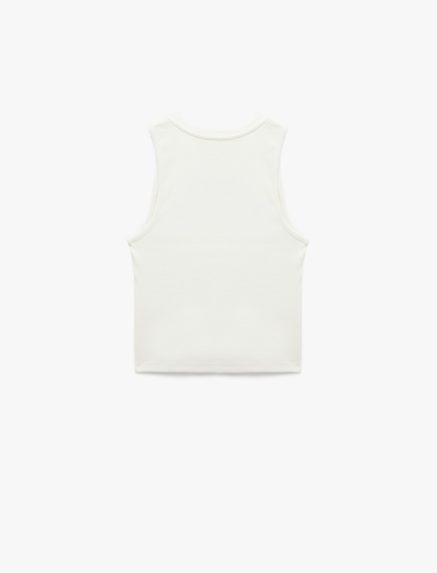   Kolsuz Bisiklet Yaka Çilek Baskılı Fitilli Crop Bluz