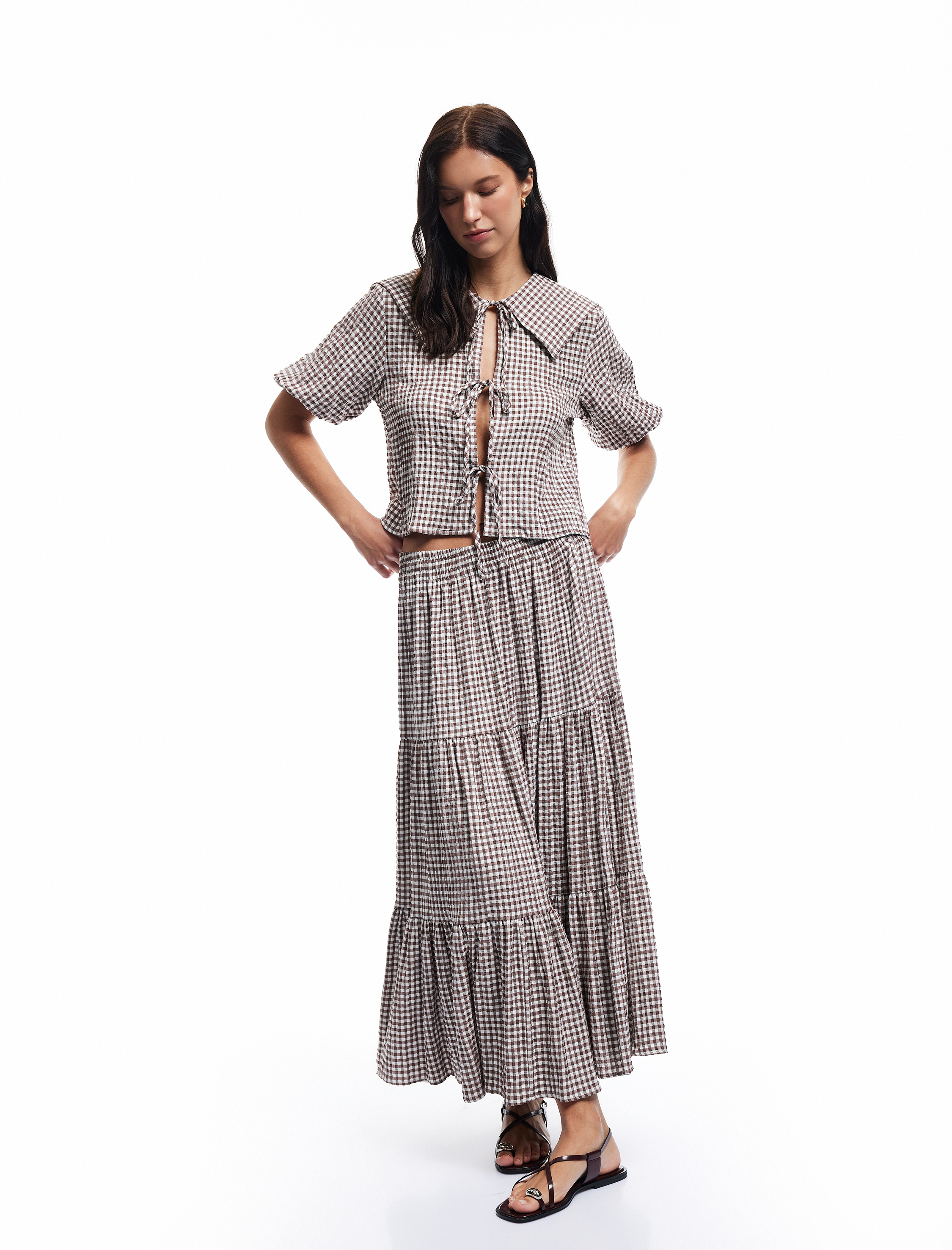   Standart Bel Pötikareli Uzun Kloş Etek