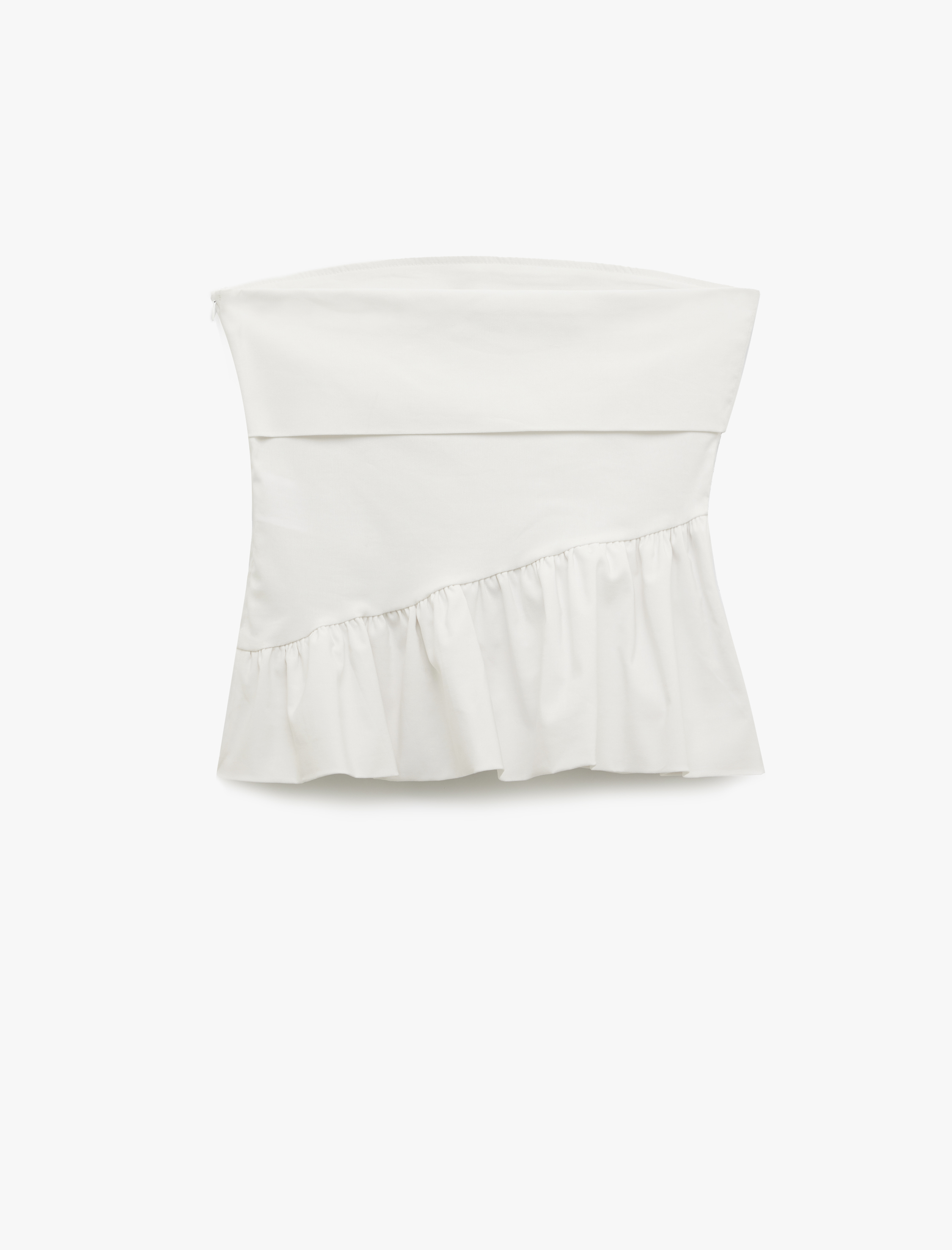 Koton X Sibil Çetinkaya - Kat Detaylı Fırfırlı Straplez Bluz