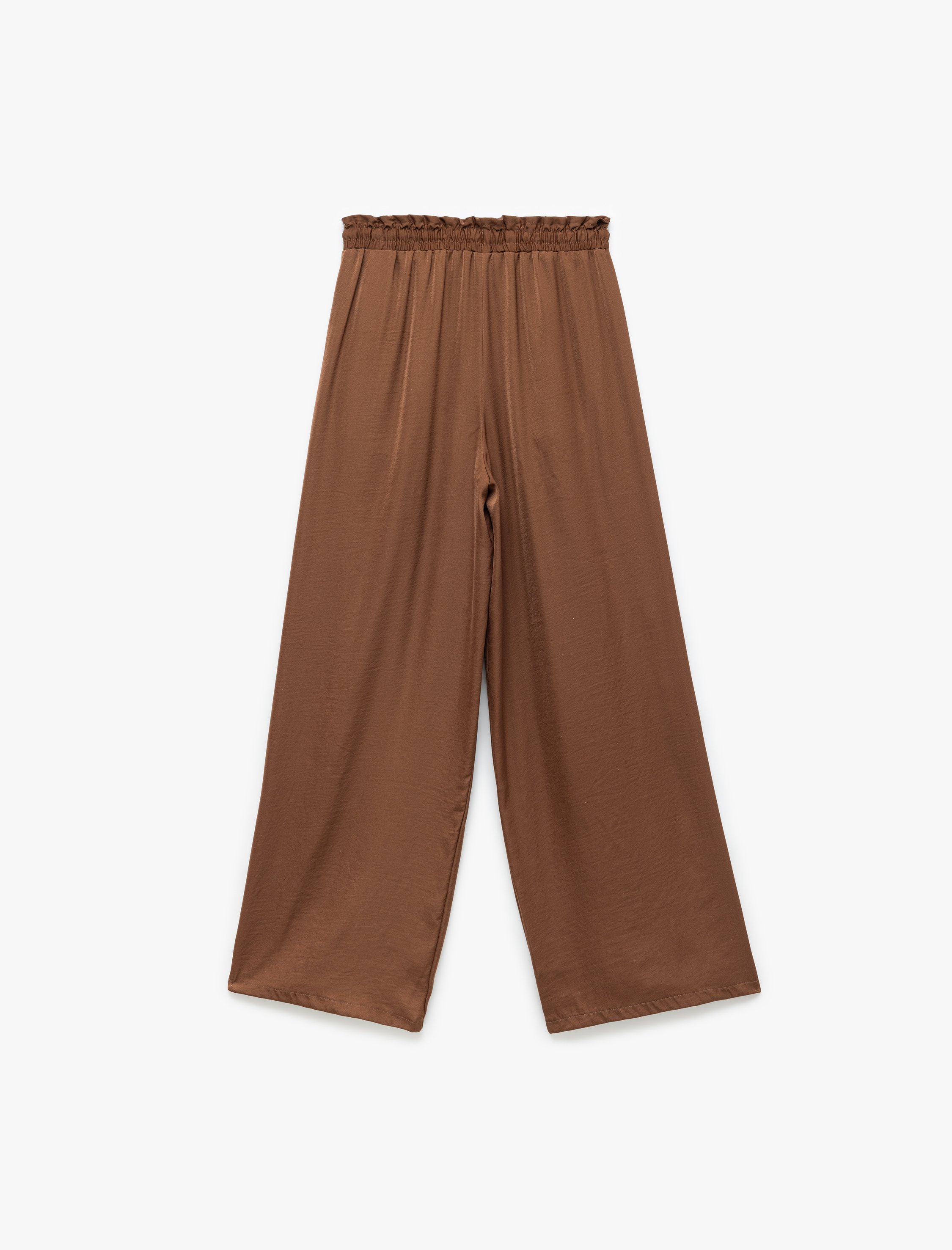   Aerobin Kumaş Beli Bağcıklı Cepli Geniş Paça Palazzo Saten Pantolon