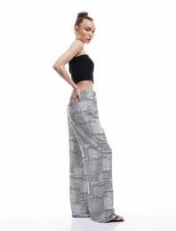 Beli Bağcıklı Düz Paça Viskon Pantolon