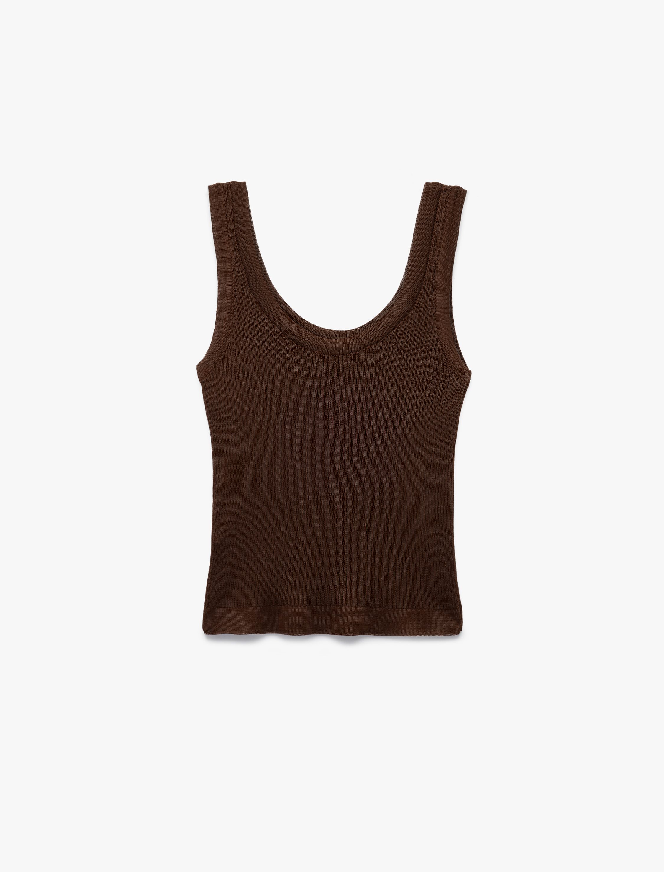 Viskon Kumaş U Yaka Kalın Askılı Fitilli Triko Atlet