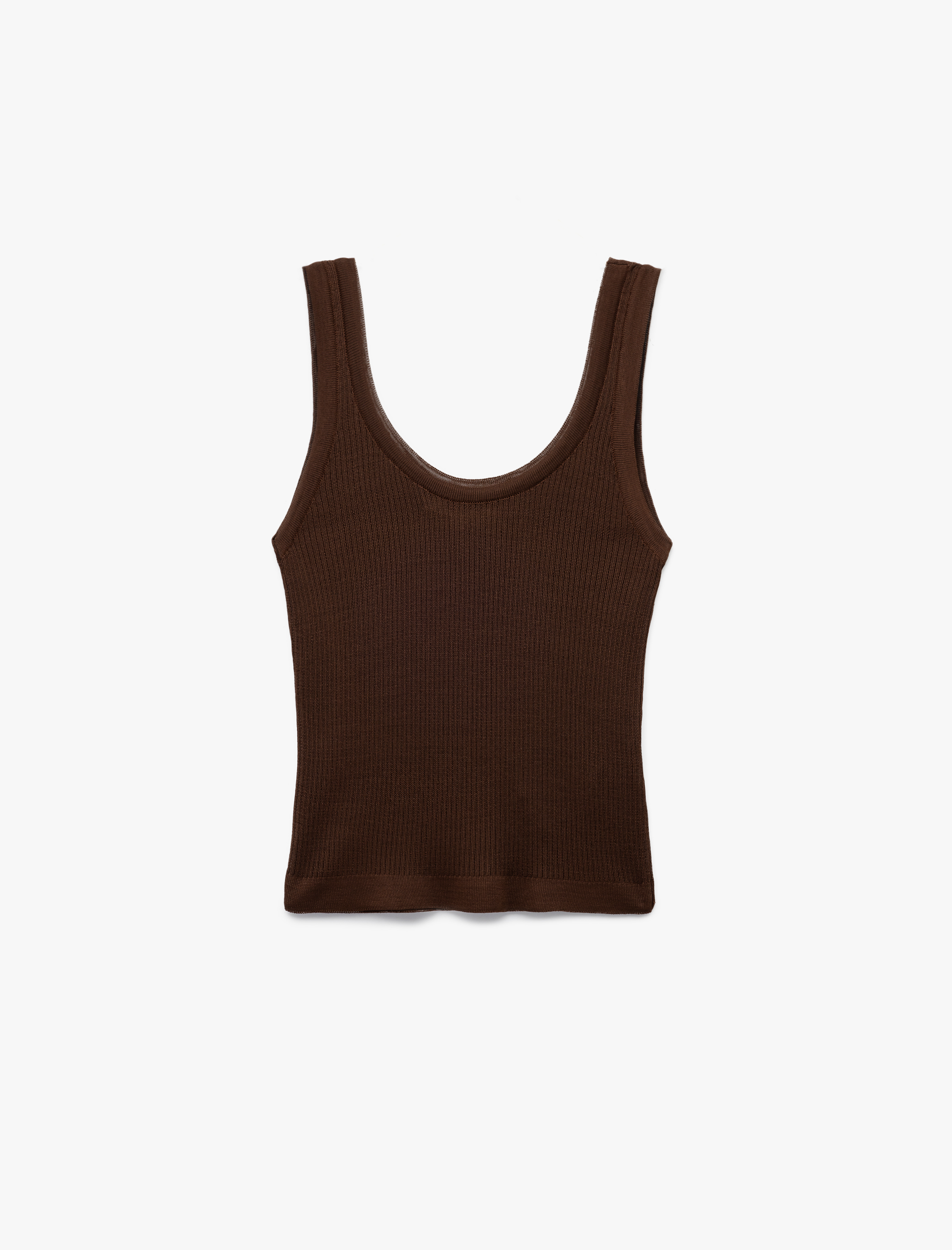 Viskon Kumaş U Yaka Kalın Askılı Fitilli Triko Atlet