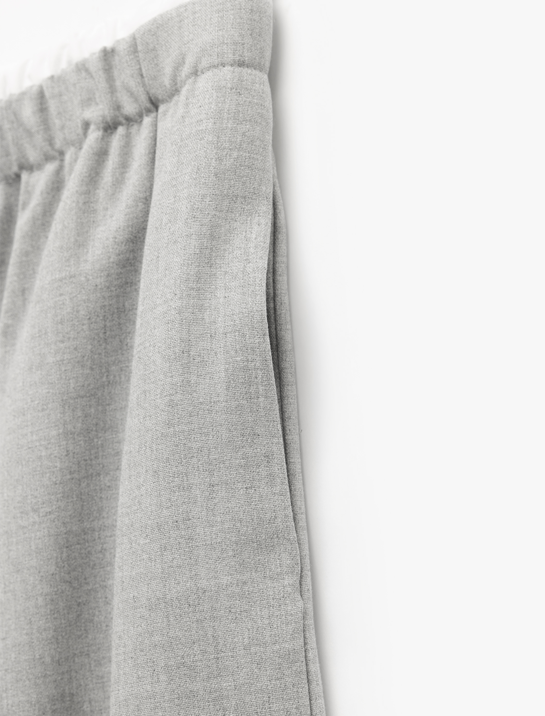   Beli Bağcıklı Lastikli Cepli Yüksek Bel Düz Bol Paça Pantolon