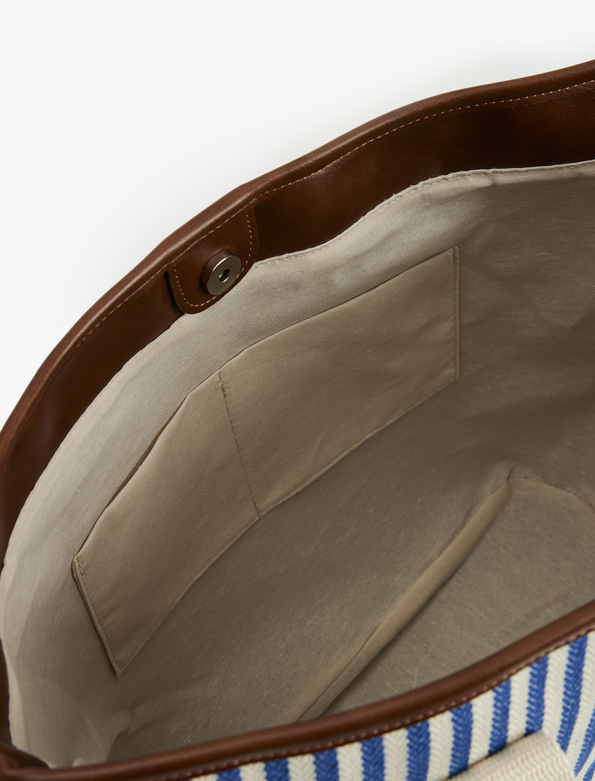  Kadın Çizgili Saplı Renk Bloklu Tote Çanta