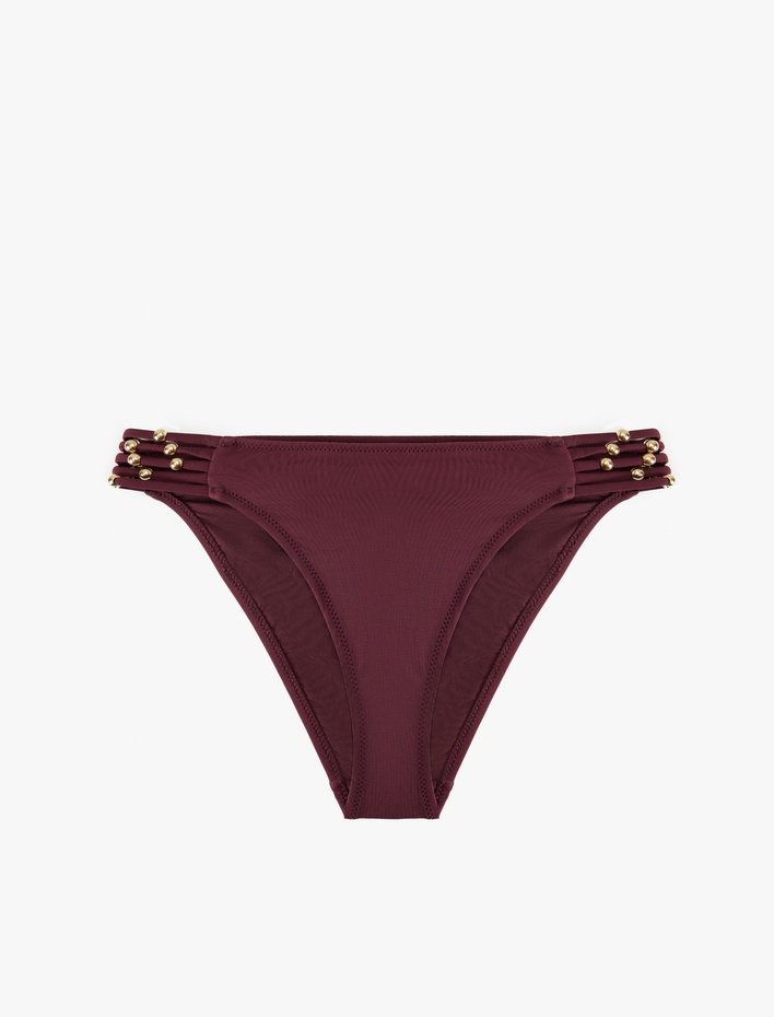  Astarlı Yanları İpli Boncuklu Bikini Altı