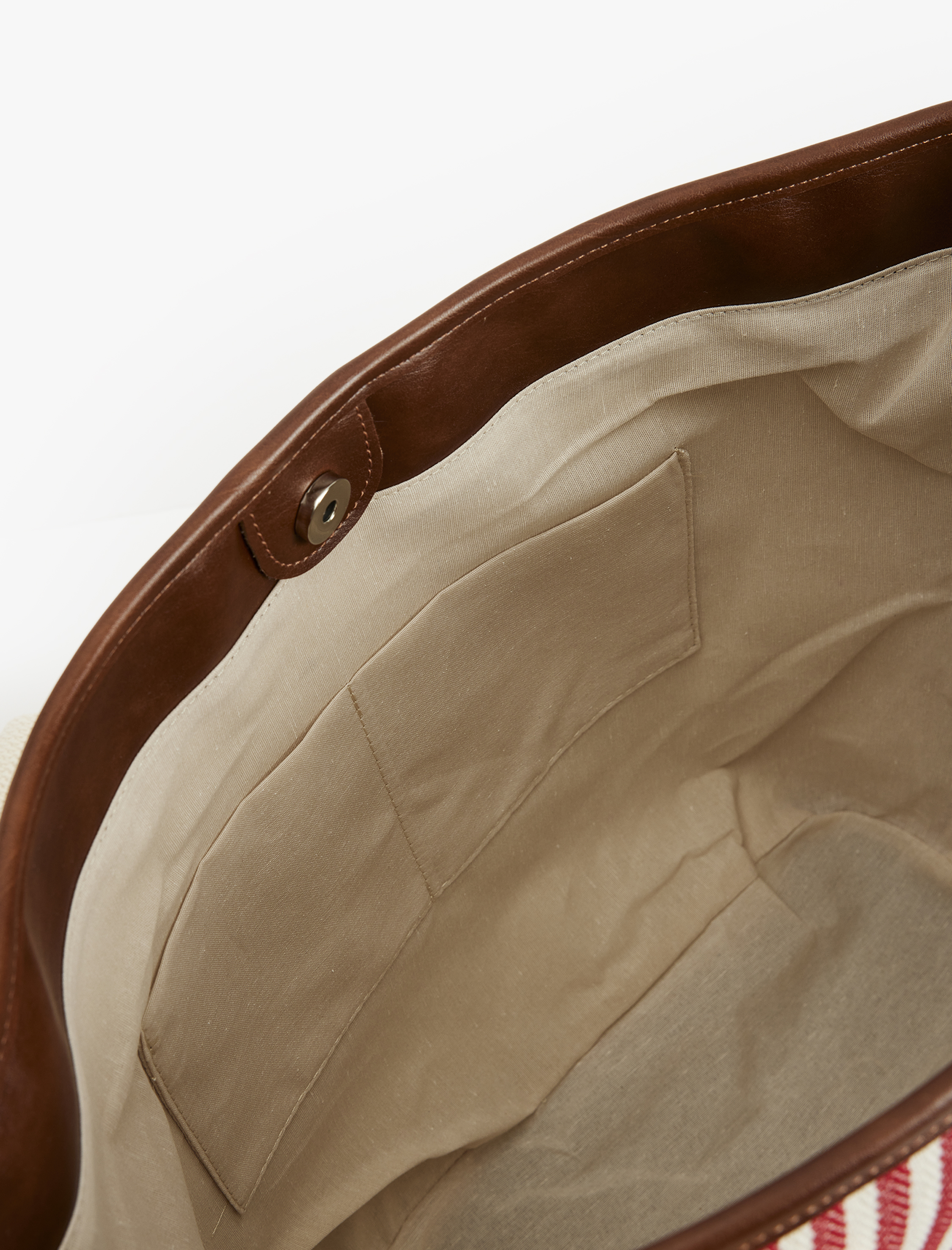  Kadın Çizgili Saplı Renk Bloklu Tote Çanta