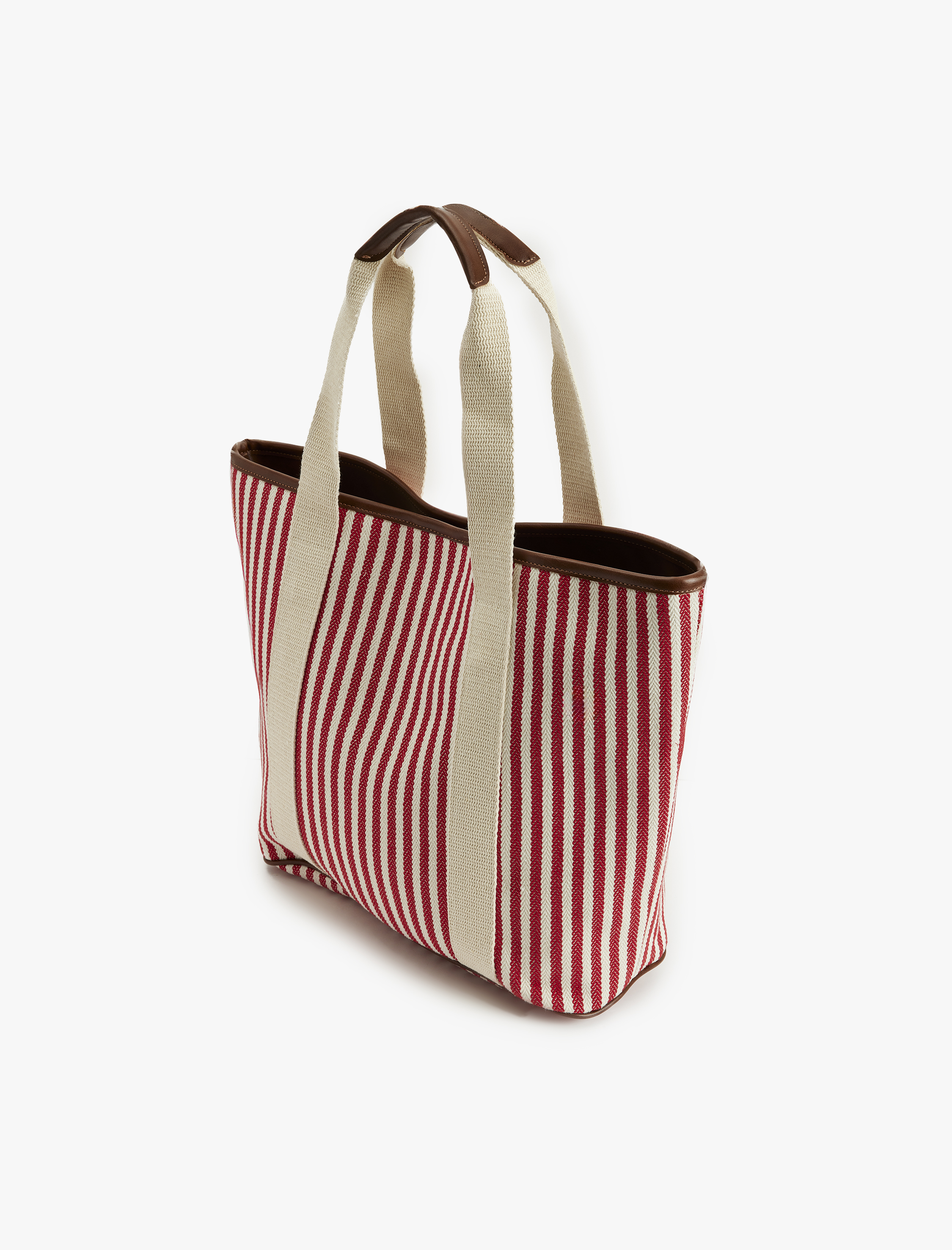  Kadın Çizgili Saplı Renk Bloklu Tote Çanta