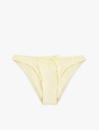 Koton X Sibil Çetinkaya - Drape Detaylı Astarlı Fiyonklu Parlak Bikini Altı