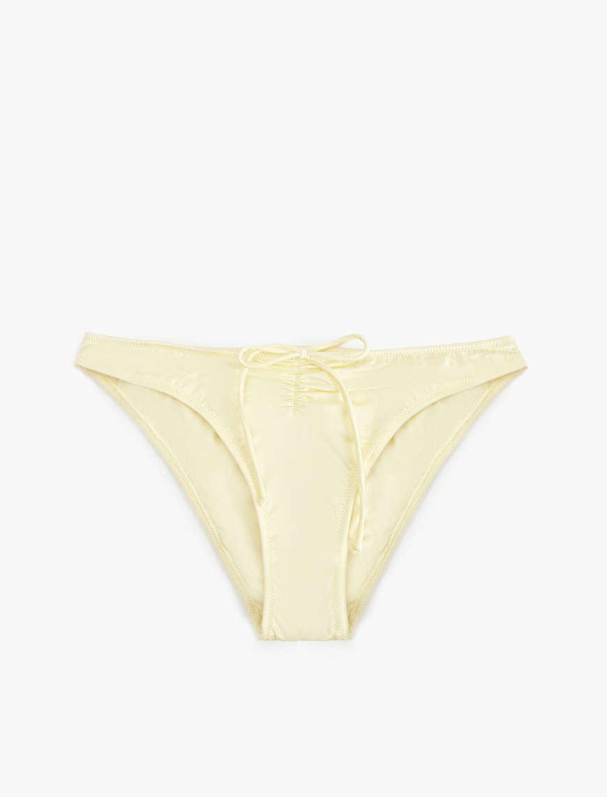   Koton X Sibil Çetinkaya - Drape Detaylı Astarlı Fiyonklu Parlak Bikini Altı