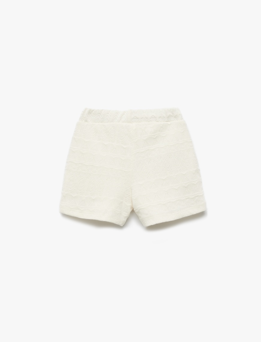  Kız Bebek Regular Fit Dokulu Şort