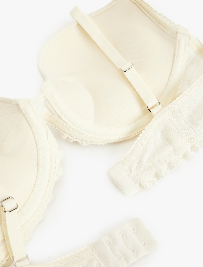  Pamuklu Ekstra Dolgulu Destekli Dantelli Sütyen