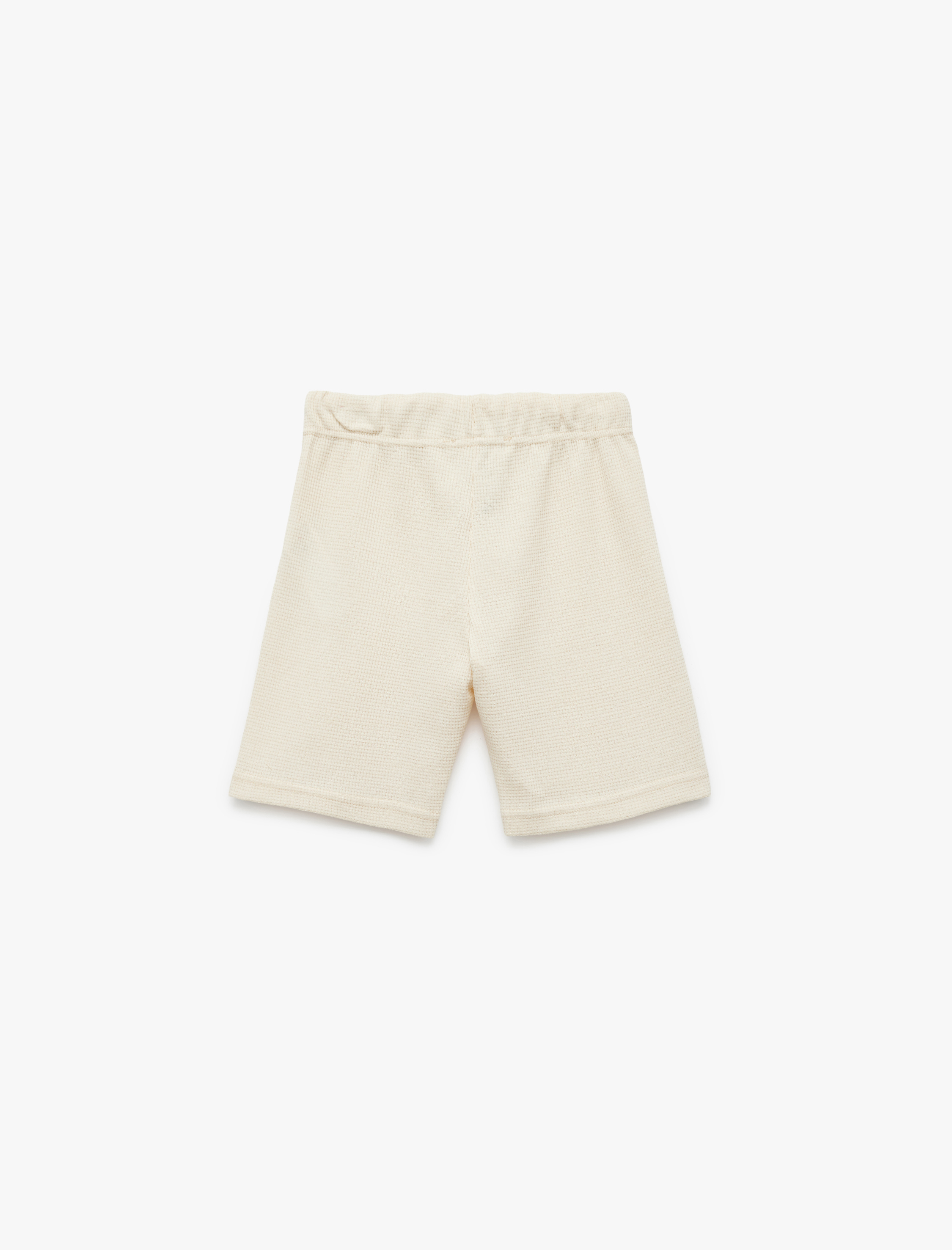  Erkek Çocuk Dokulu Beli Bağlamalı Cep Detaylı Basic Şort