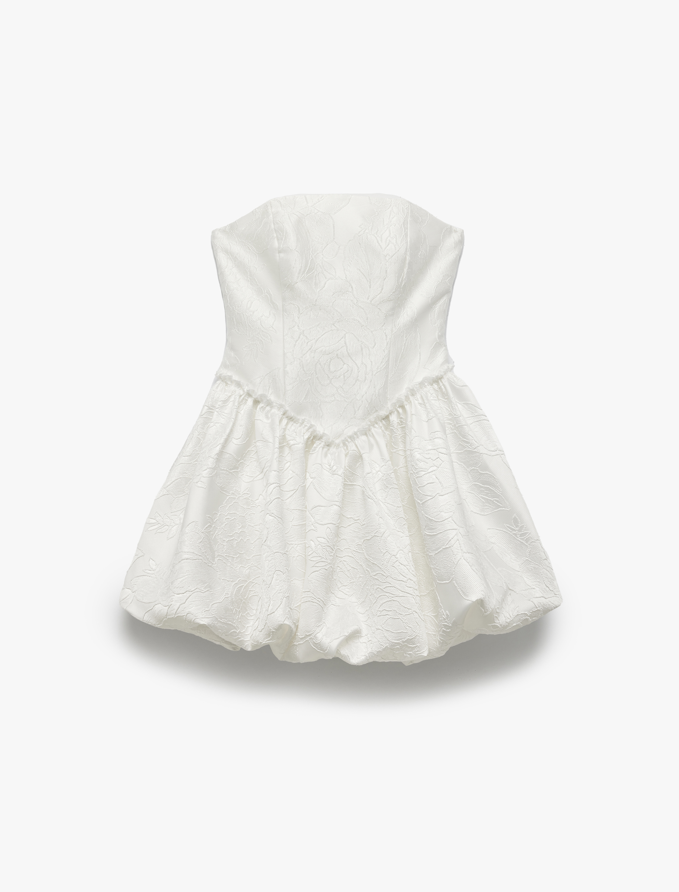   Koton X Sibil Çetinkaya - Straplez Jakarlı Mini Balon Abiye Elbise