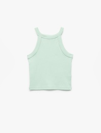 Pamuklu Kolsuz Halter Yaka Slim Fit Crop Atlet
