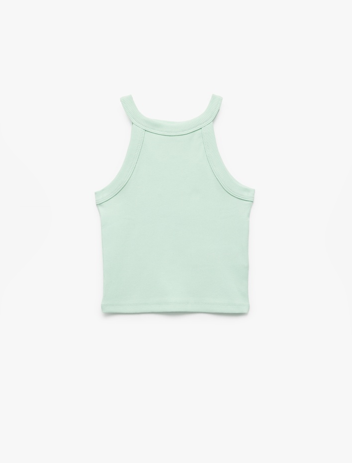 Kız Çocuk Pamuklu Kolsuz Halter Yaka Slim Fit Crop Atlet