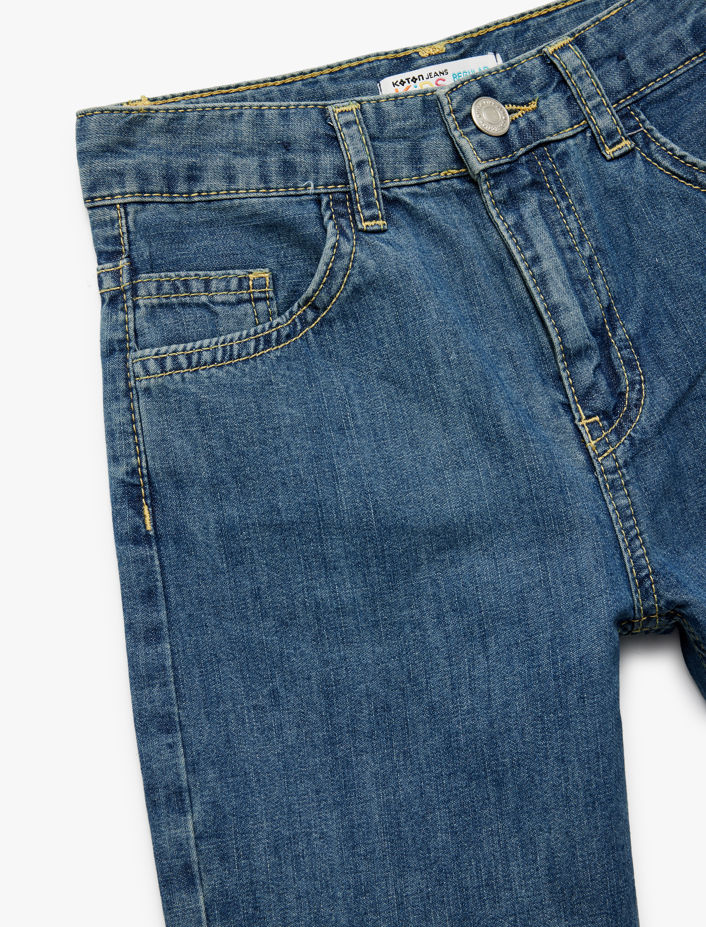  Erkek Çocuk Pamuklu Düğmeli Rahat Kesim Bermuda Denim Şort