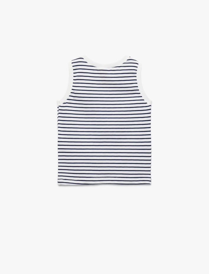 Erkek Bebek Pamuklu Kolsuz İşlemeli Bisiklet Yaka Atlet