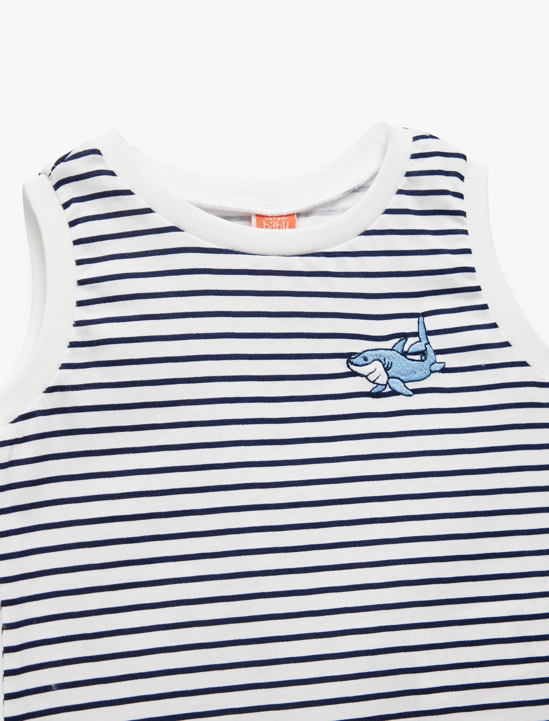  Erkek Bebek Pamuklu Kolsuz İşlemeli Bisiklet Yaka Atlet